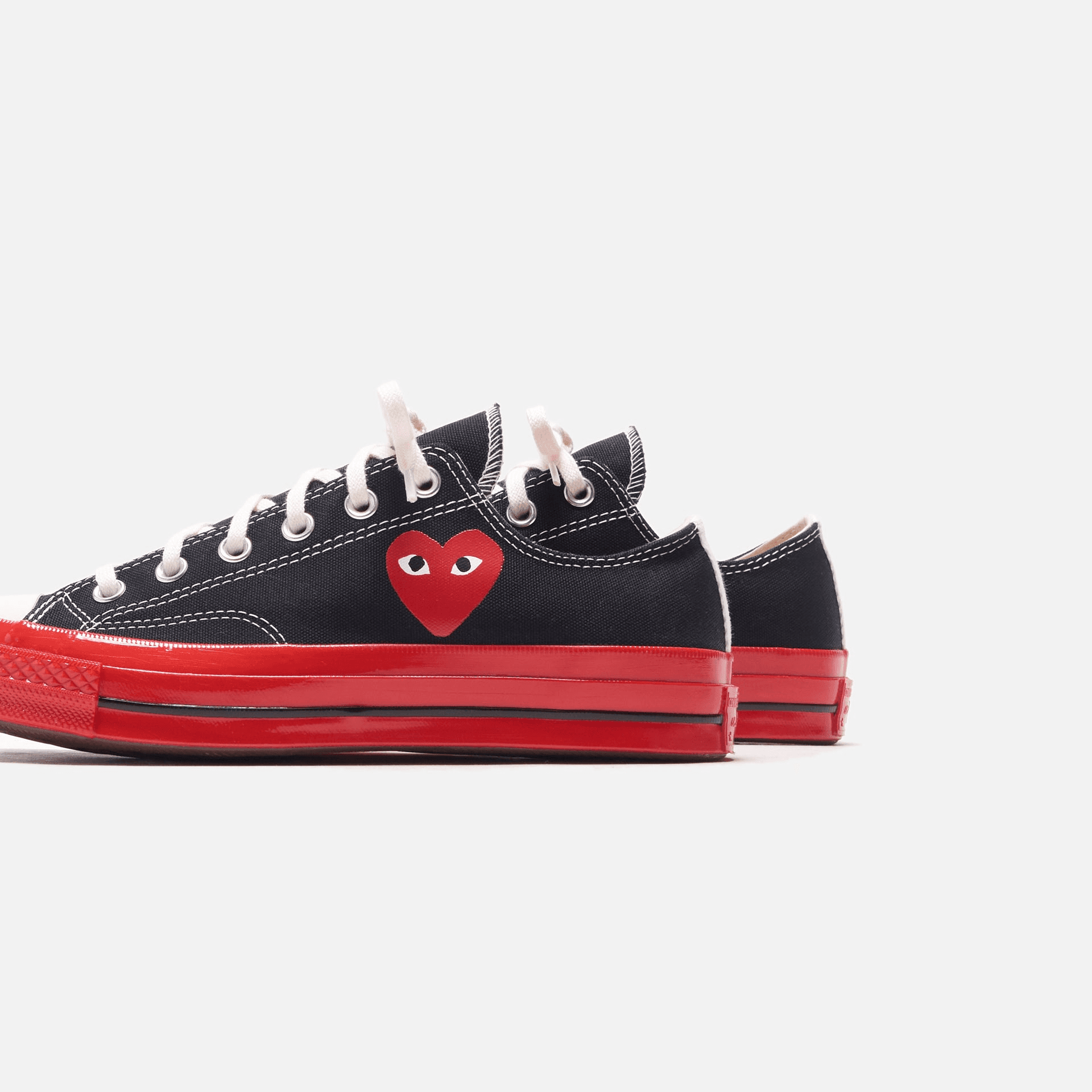 Converse x Comme des Garçons CDG Play Red Sole Low Top - Black — Image 3