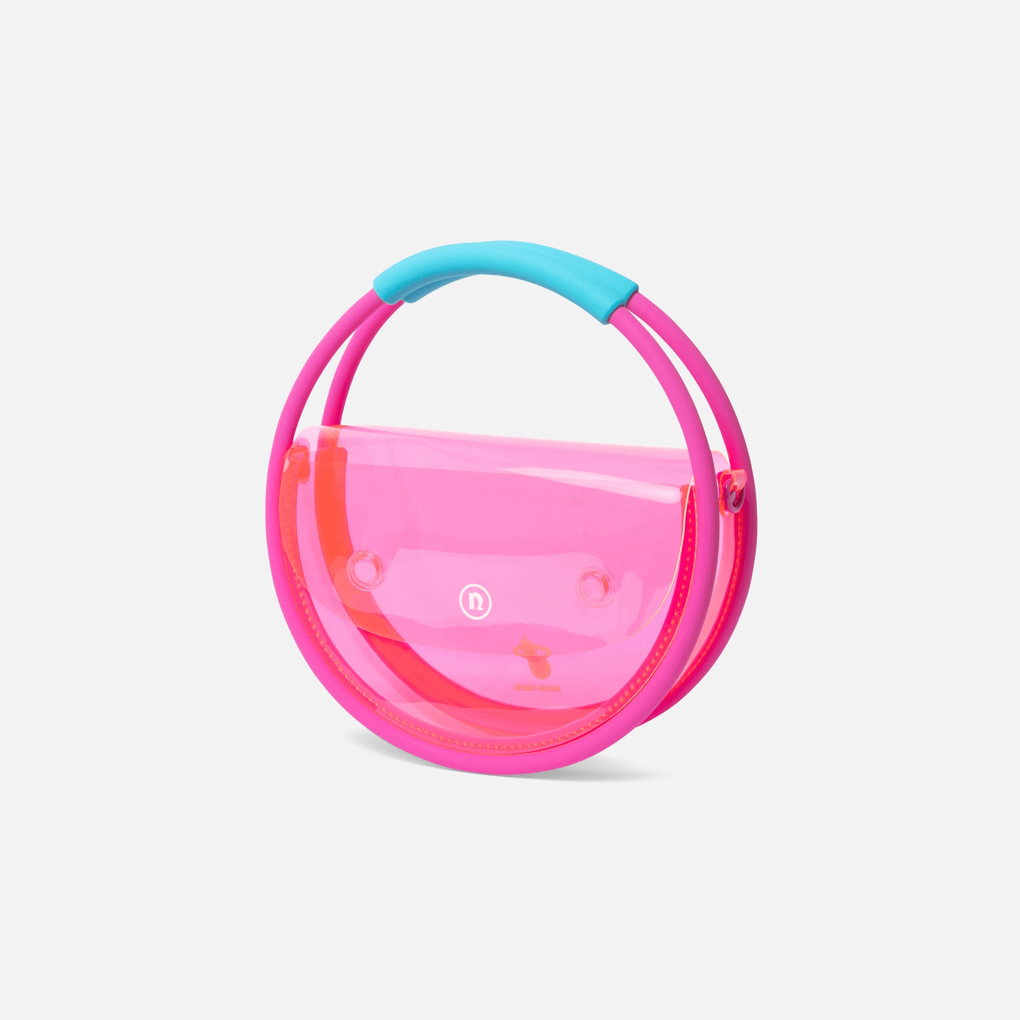 Nana-Nana Hoop PVC Bag Medium - Miami Heat Pink - Image 1