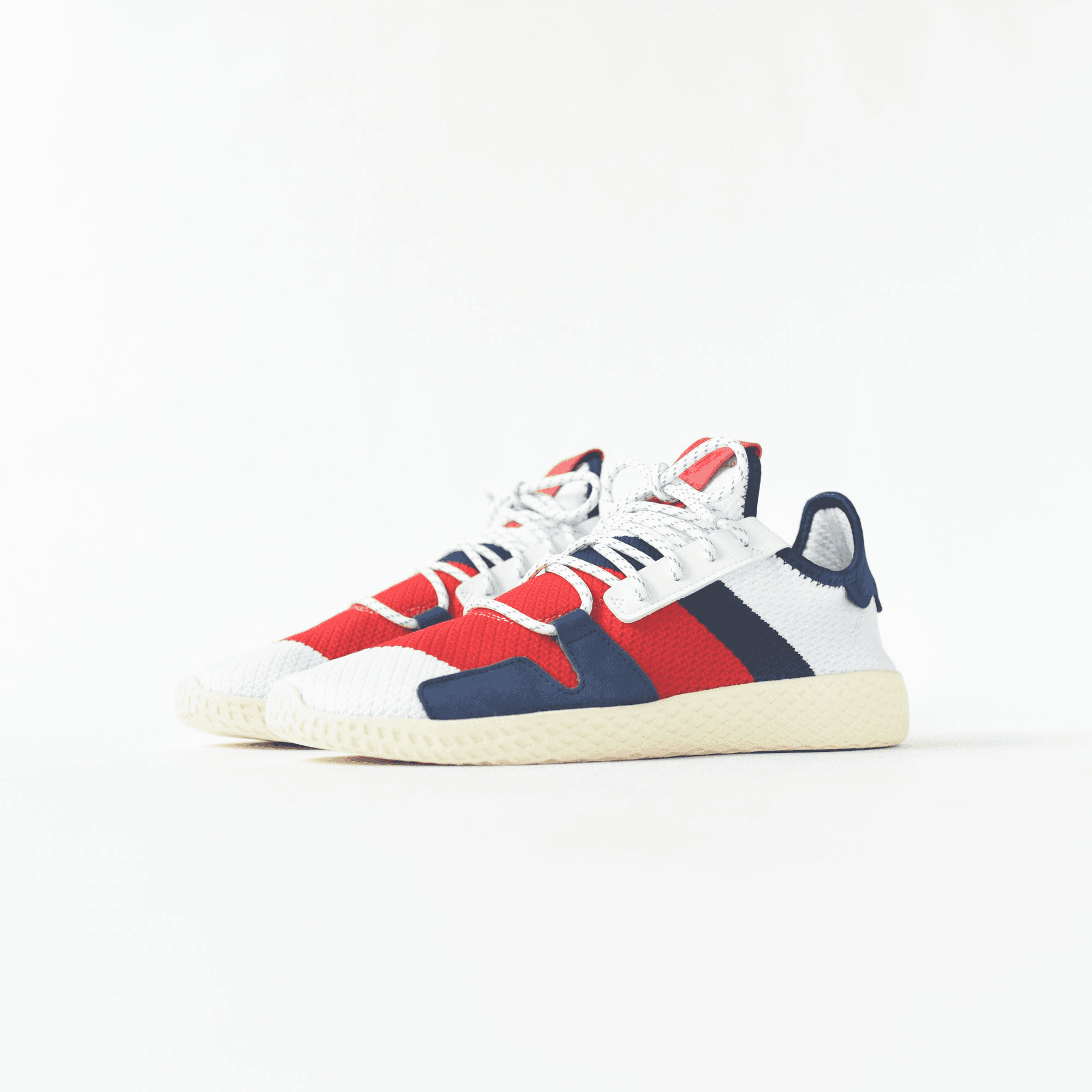 adidas Consortium x Pharrell Williams BBC Hu Tennis - White / Scarlet / Dark Blue — Image 4