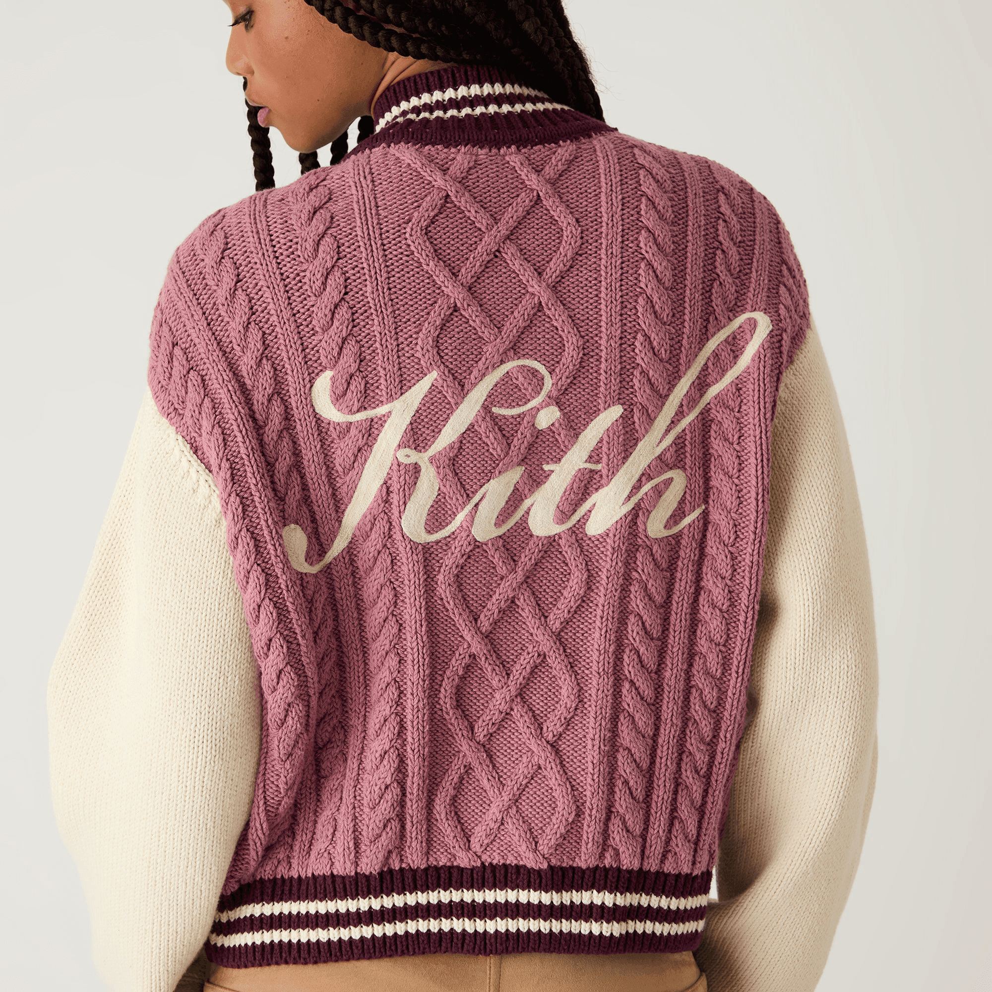 Kith Women Wyler Blocked Full Zip Sweater - Pink Opal — Image 6