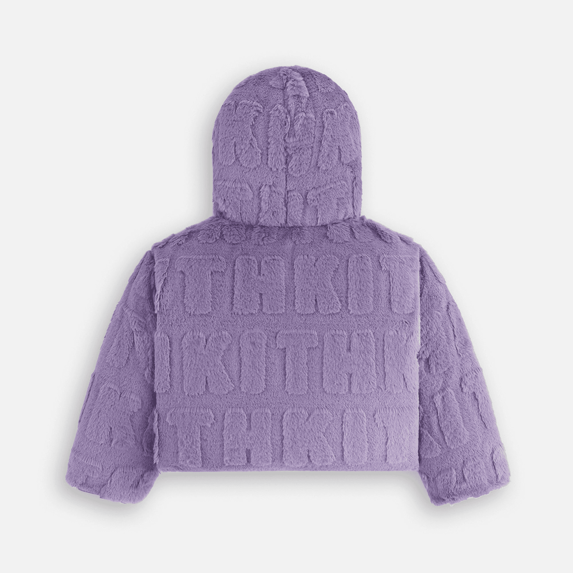 Kith Kids Monogram Faux Fur Crop Jacket - Lavender — Image 5