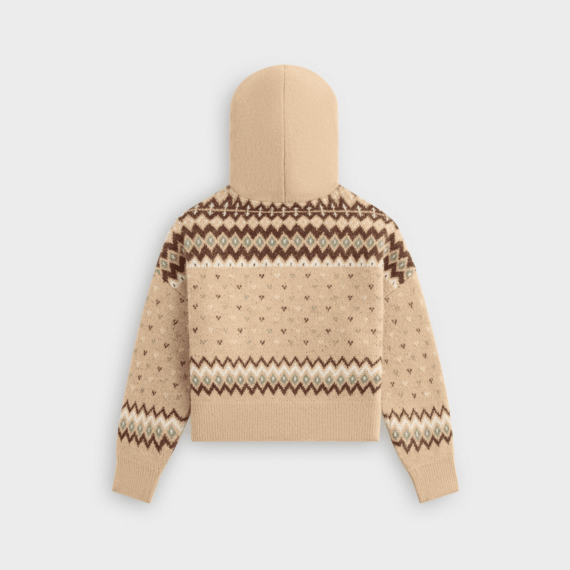 Kith Kids Novelty Fair Isle Nelson Hoodie Sweater - Mocha Heather — Image 5