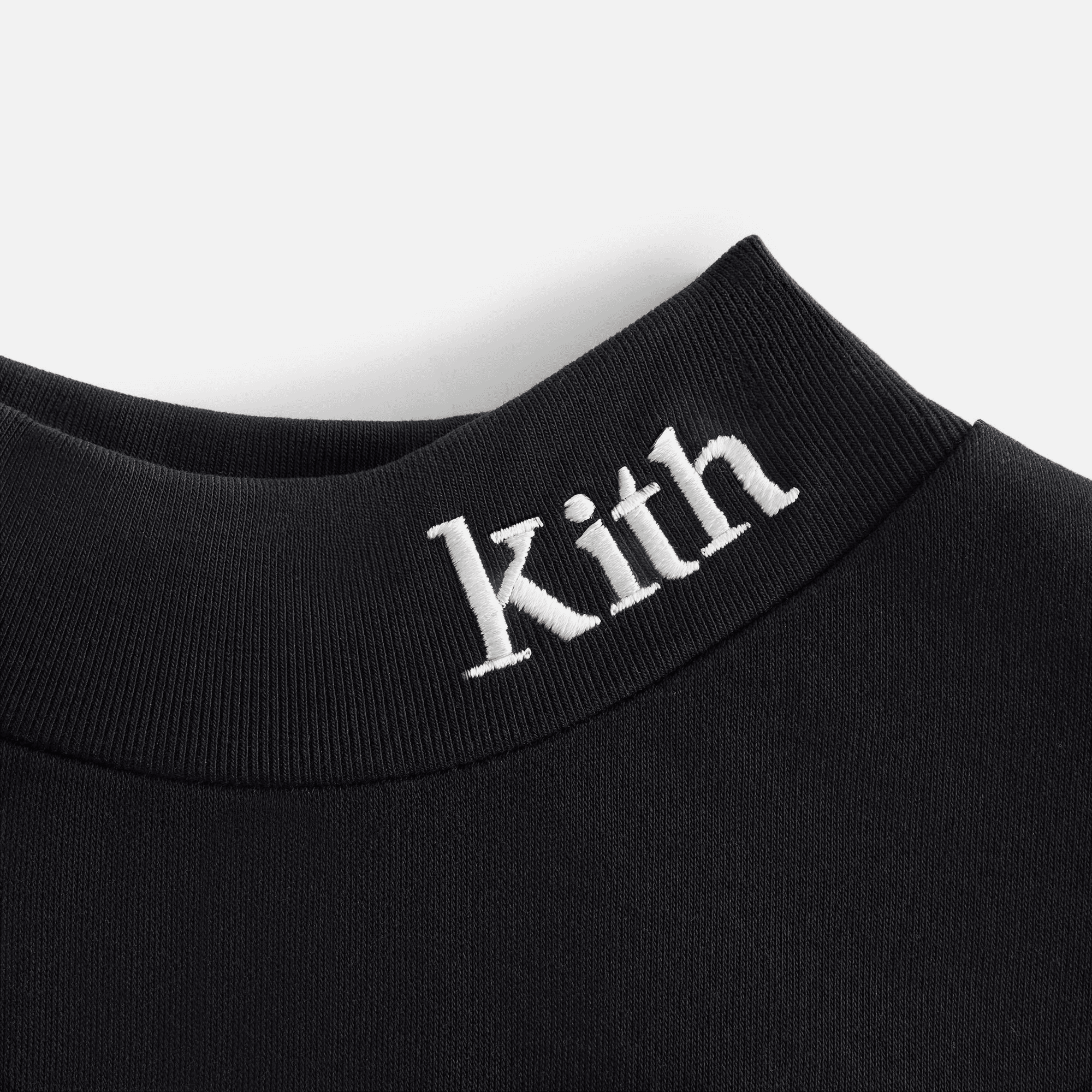 Kith Kids Classic Long Sleeve Mock Neck Tee - Black — Image 3