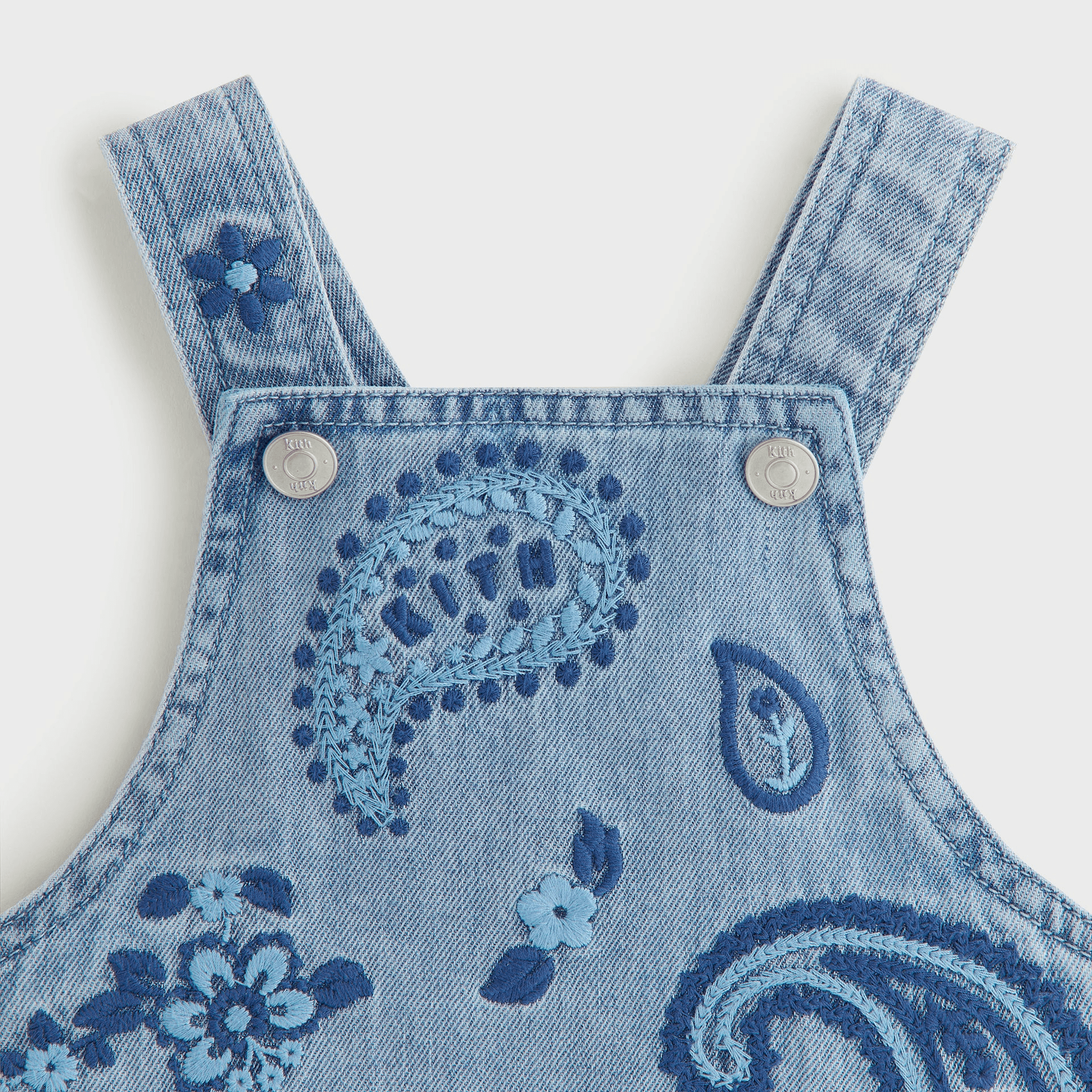 Kith Baby Kith Baby Floral Paisley Chambray Shortall - Kent Light Wash — Image 3