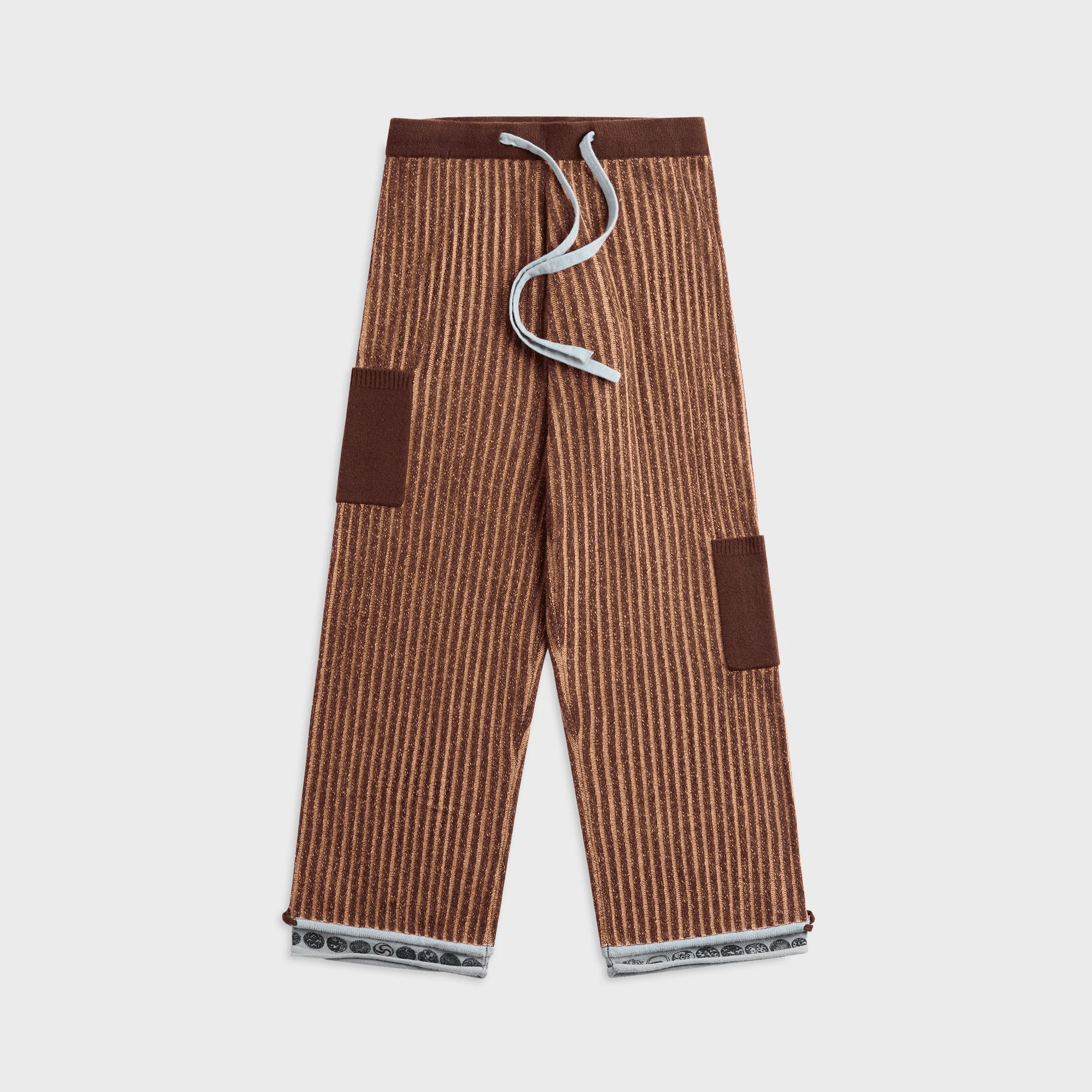 ADRIAN CASHMERE Chestnut Ribbed Trackies - Brown - Image 1