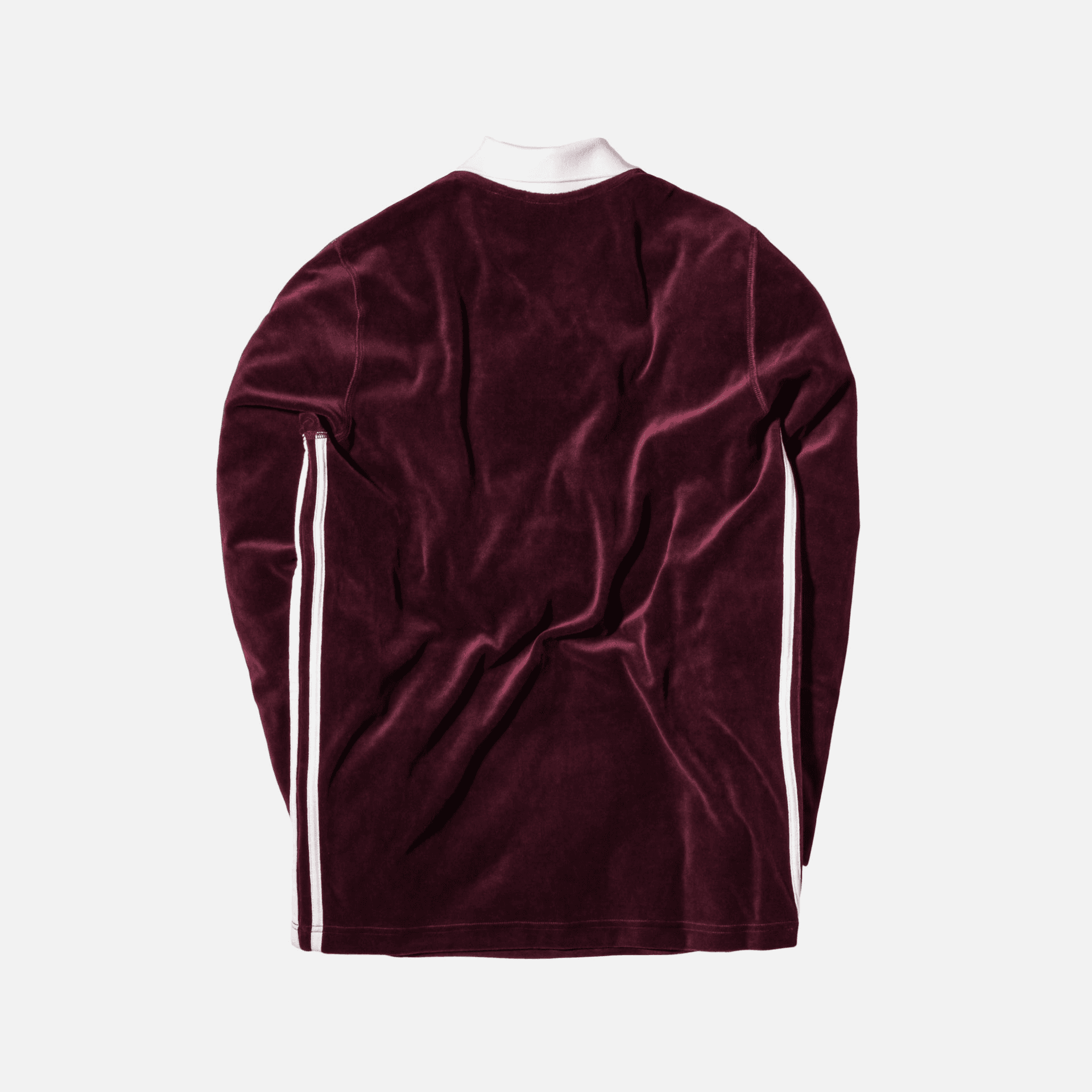 adidas Originals x Alexander Wang Velour L/S Polo - Maroon — Image 3