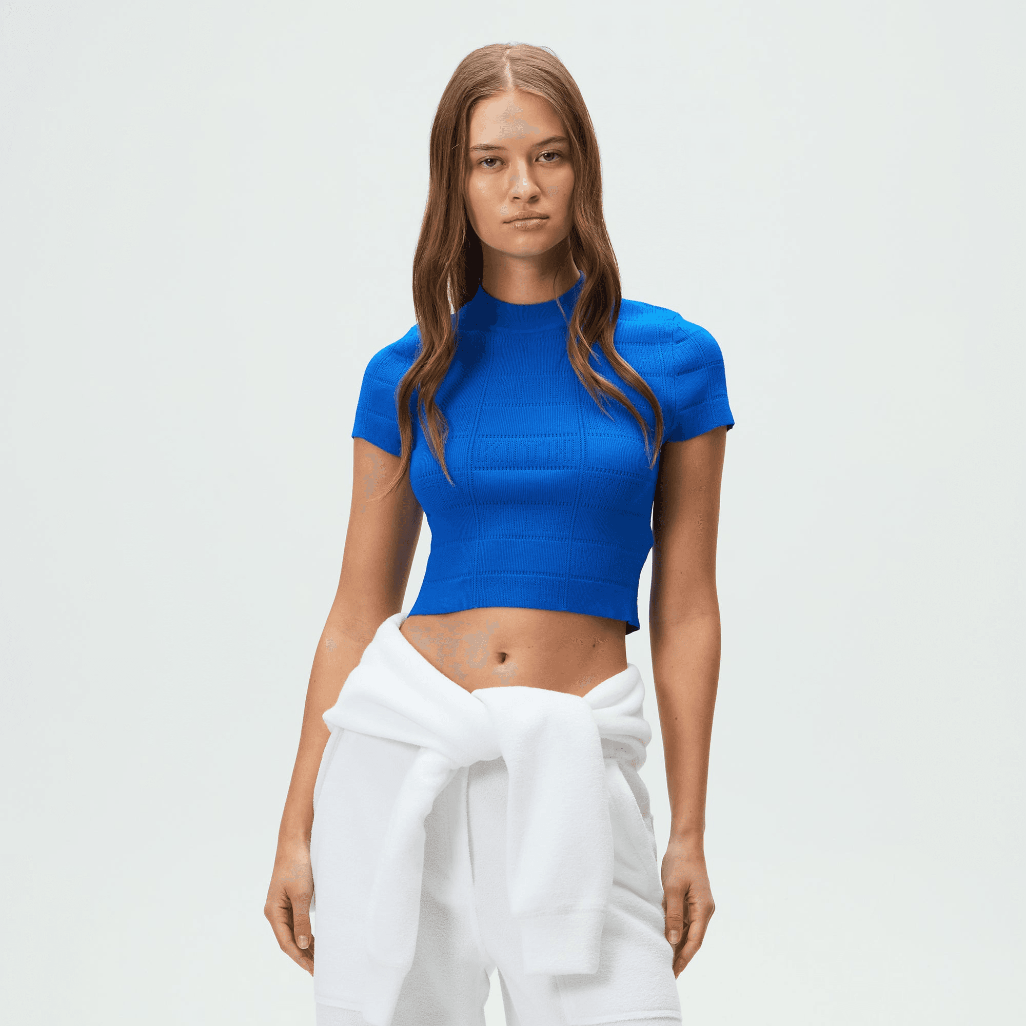 Kith Women Arys Monogram Pointelle Tee - Lake — Image 5