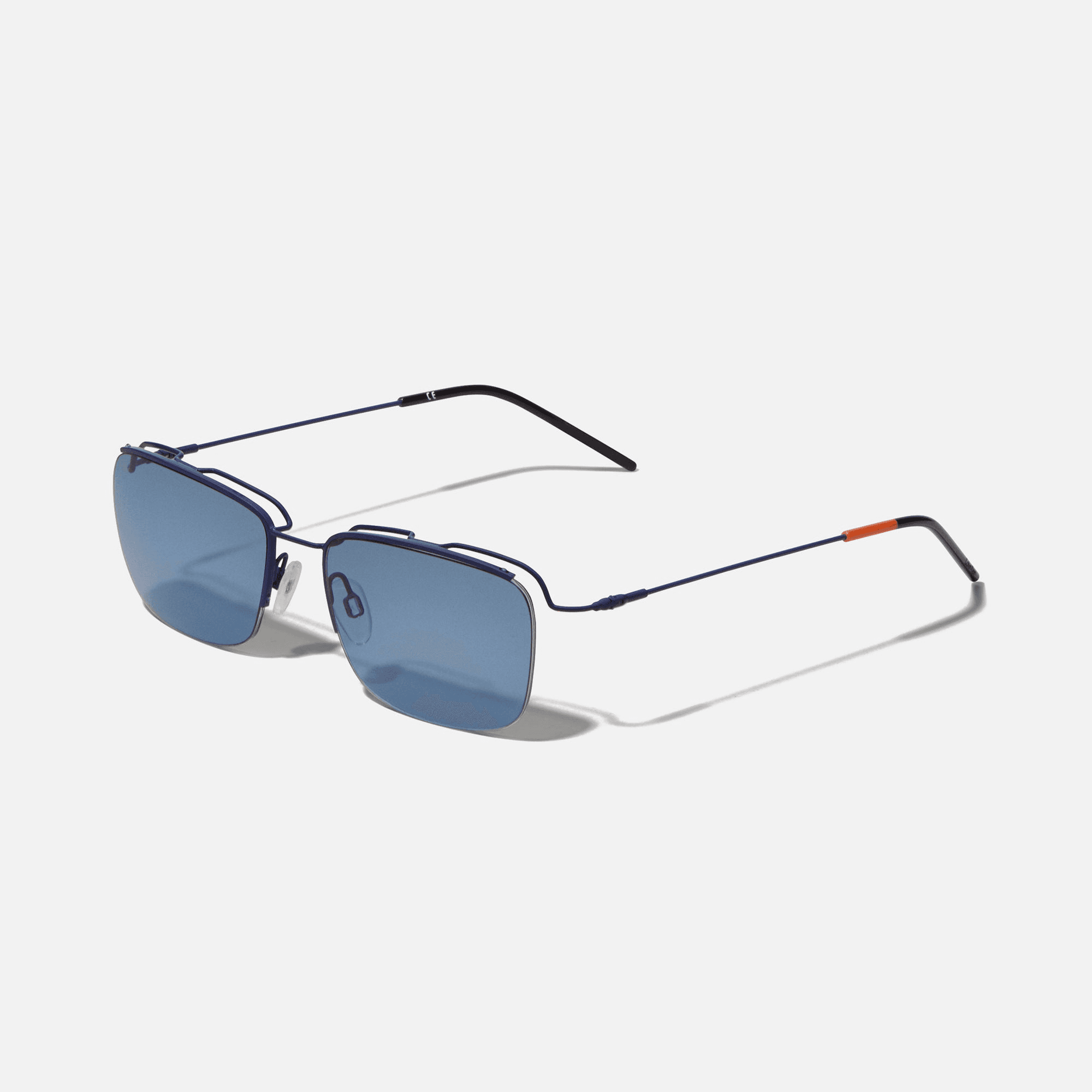 Calvin Klein x Heron Preston Metal Frame Sunglasses with Floating Bio Lens - Blue — Image 2