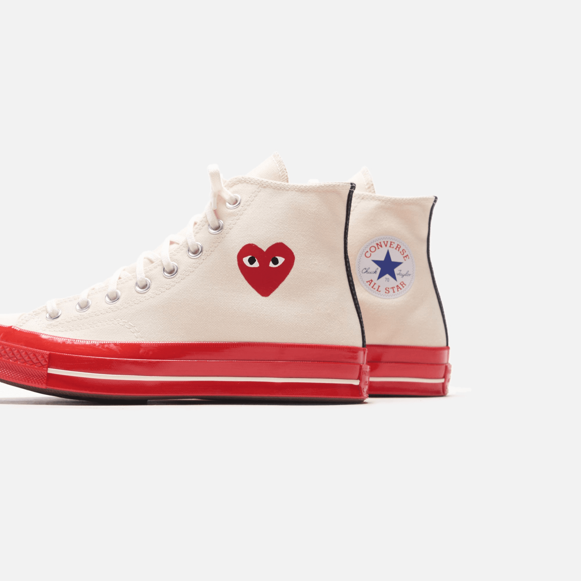 Converse x Comme des Garçons CDG Play Red Sole High Top - Off White — Image 2