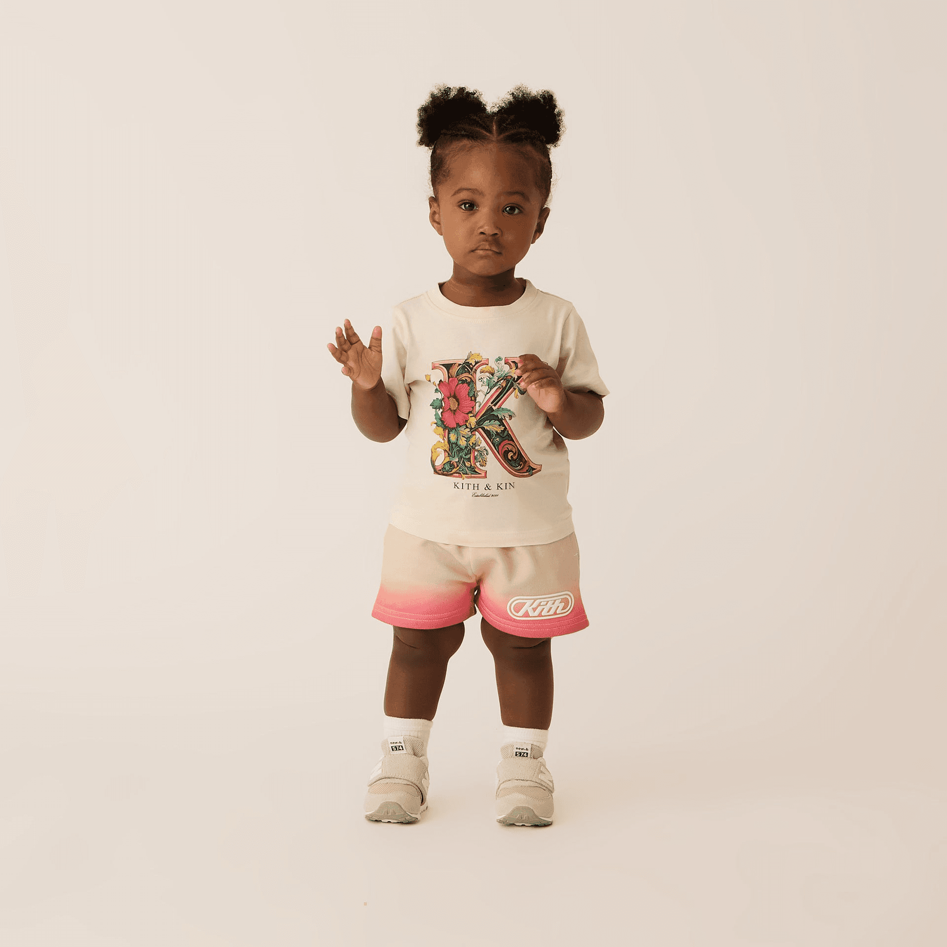 Kith Baby Floral K Tee - Sandrift — Image 4