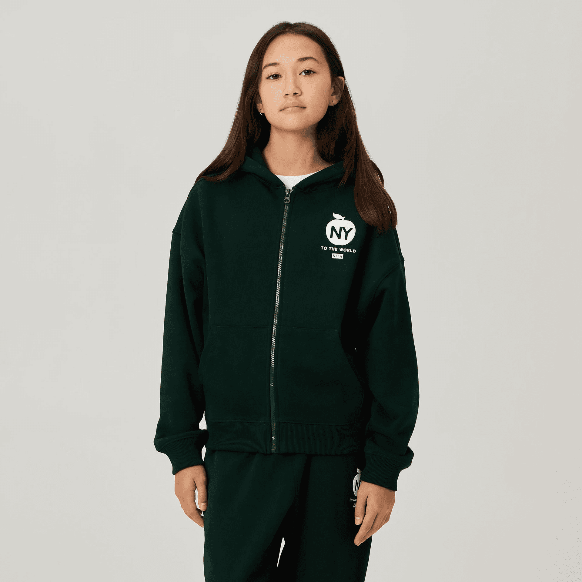 Kith Kids Logo Zip Nelson Hoodie - Stadium — Image 4