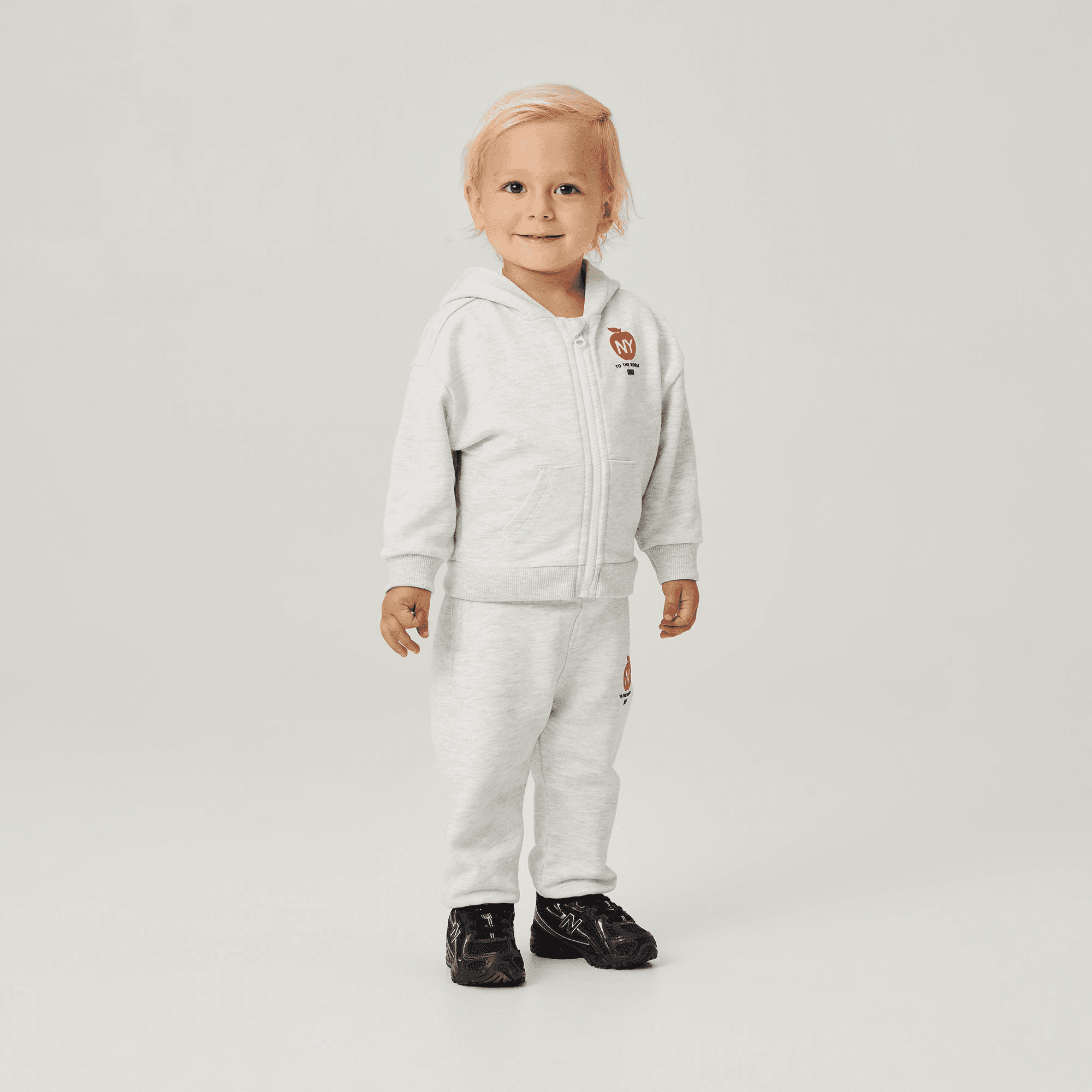 Kith Baby Full Zip Nelson Hoodie - Light Heather Grey — Image 5