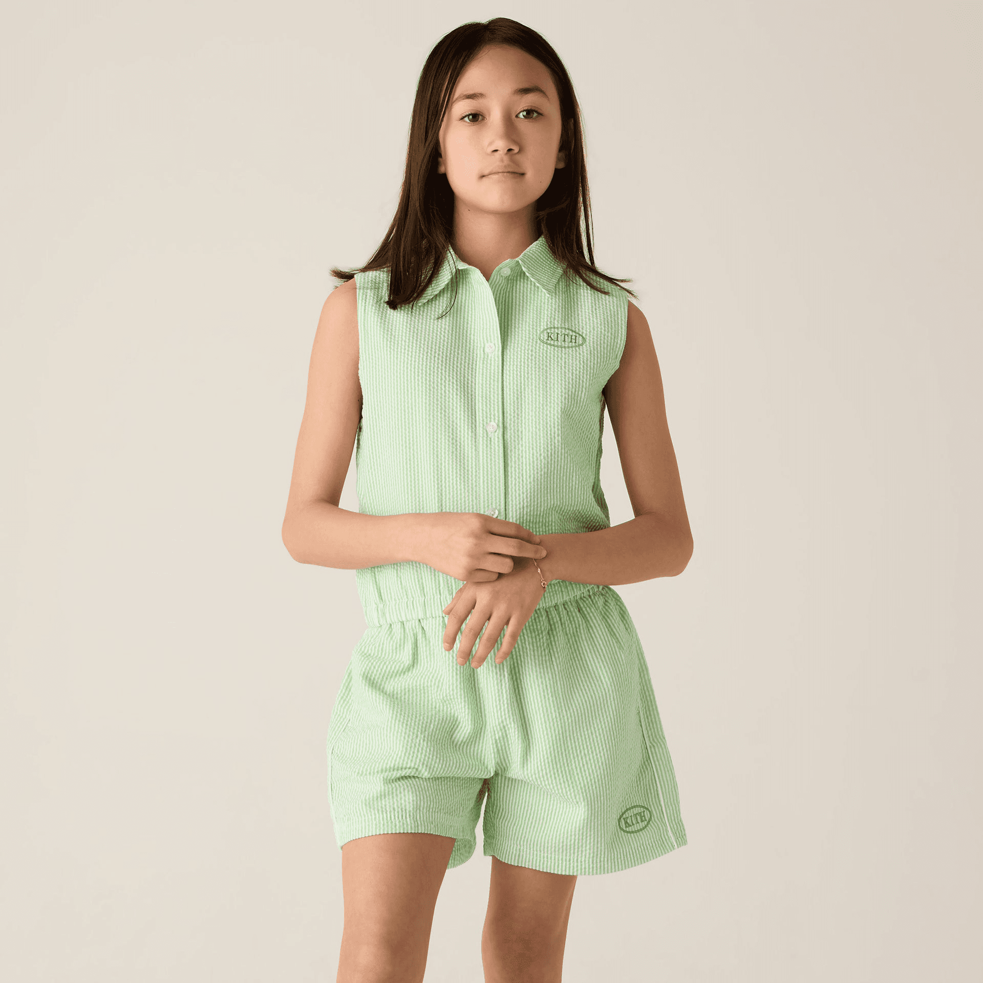 Kith Kids Seersucker Liam Short - Honeydew — Image 4