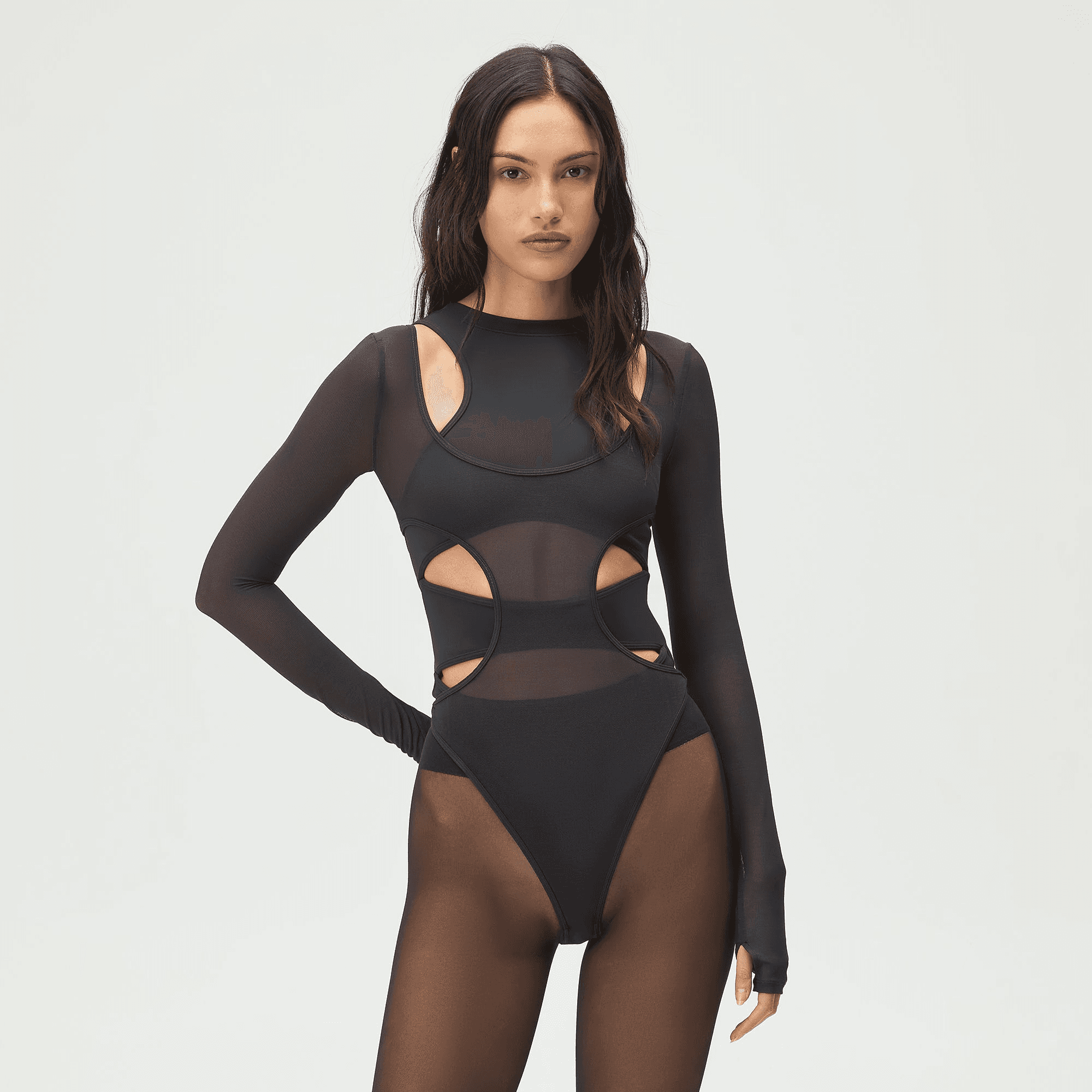Lisa for Kith Women Lynx Layered Bodysuit - Black — Image 5