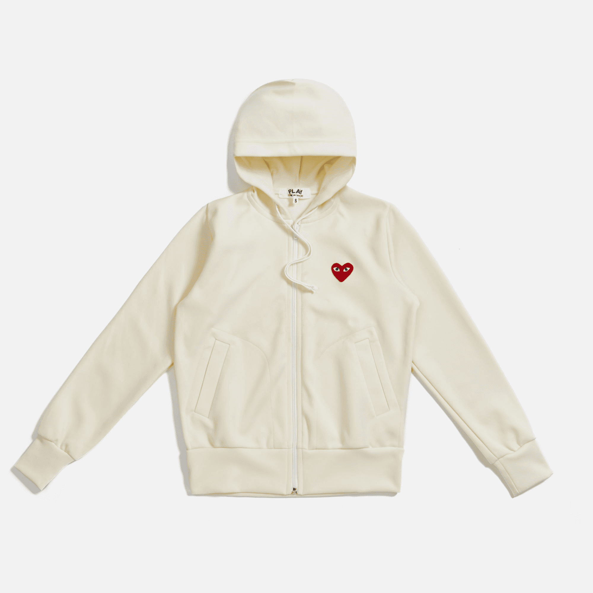 Comme des Garçons WMNS Play Zip Hoodie- Ivory
