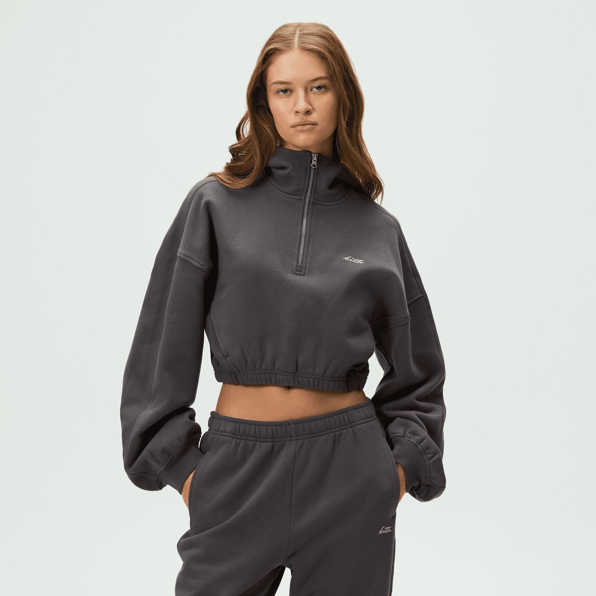 Kith Women Blair Quarter Zip Hoodie - Monarch — Image 4