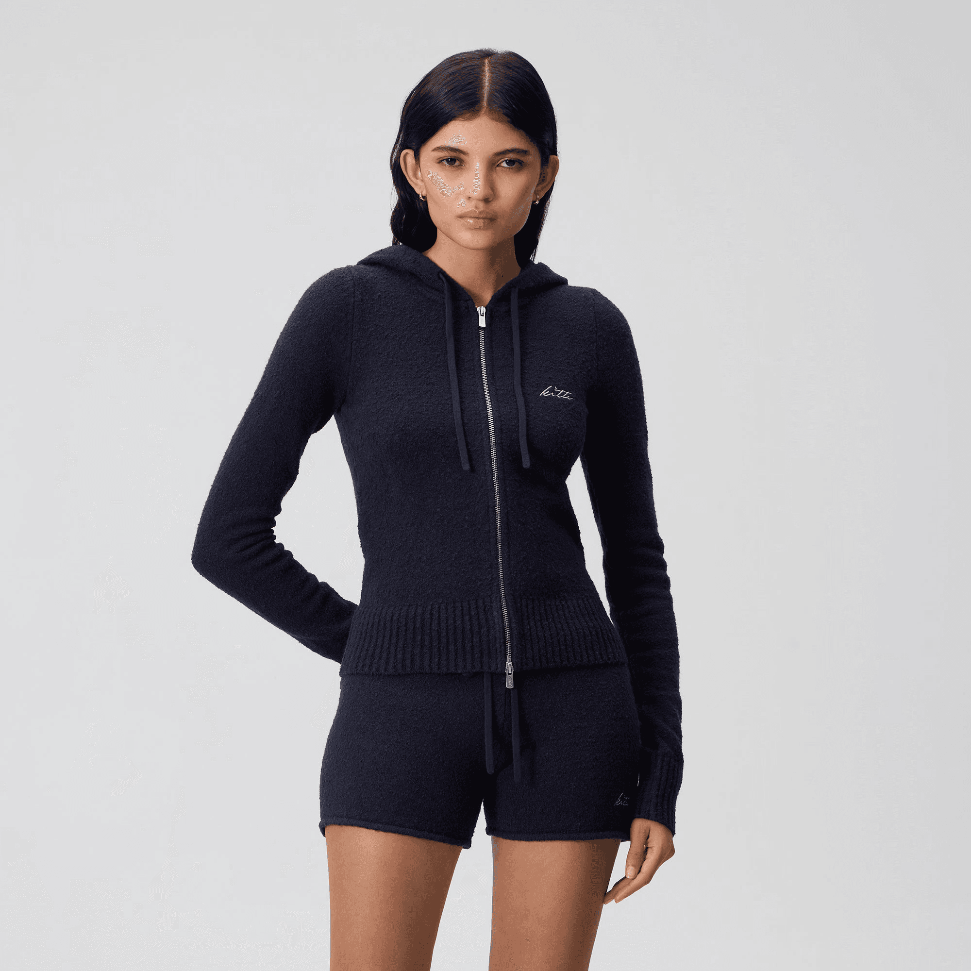 Kith Women Faryn Hooded Zip Sweater - Nocturnal — Image 4