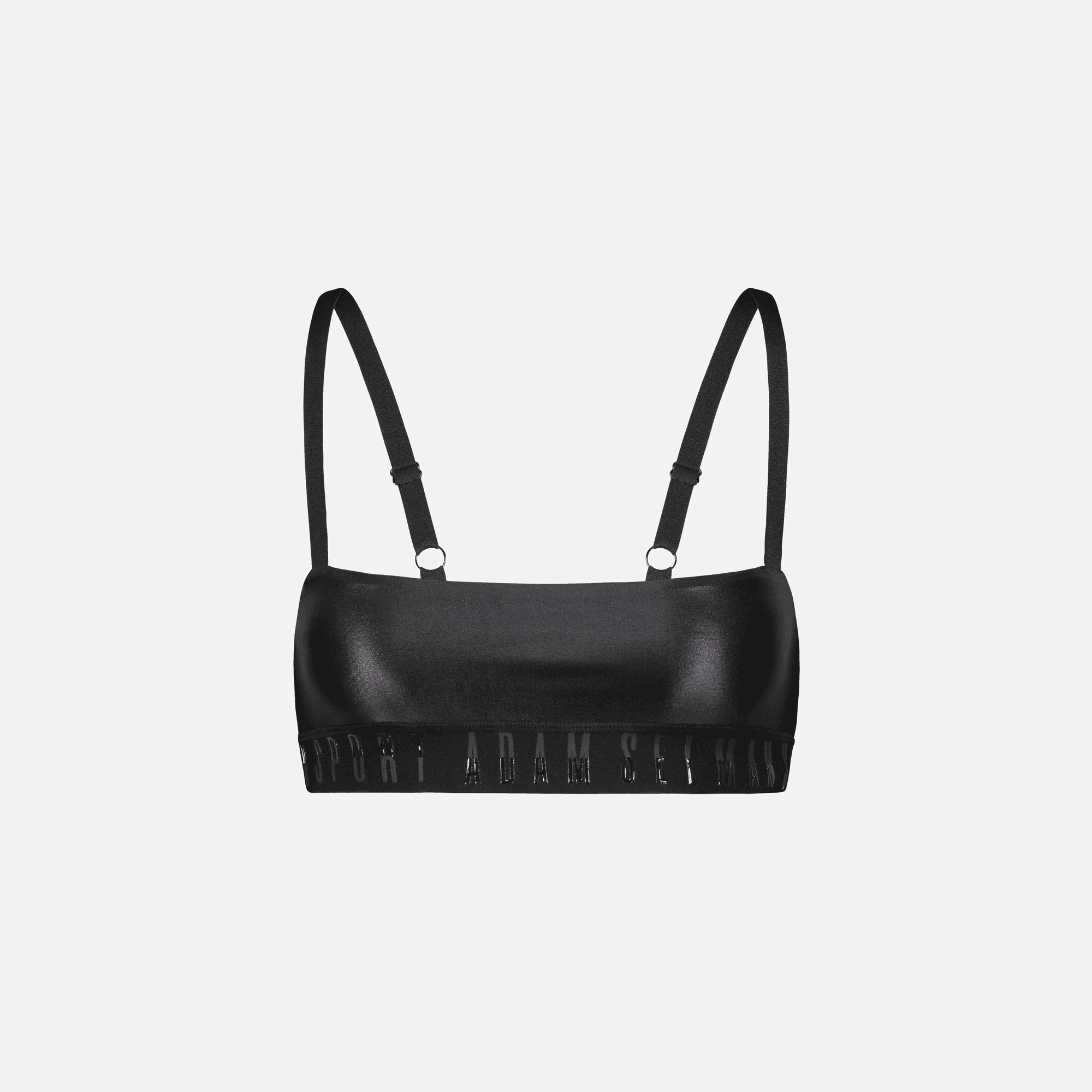 Adam Selman Branded Band Bra - Black Liquid