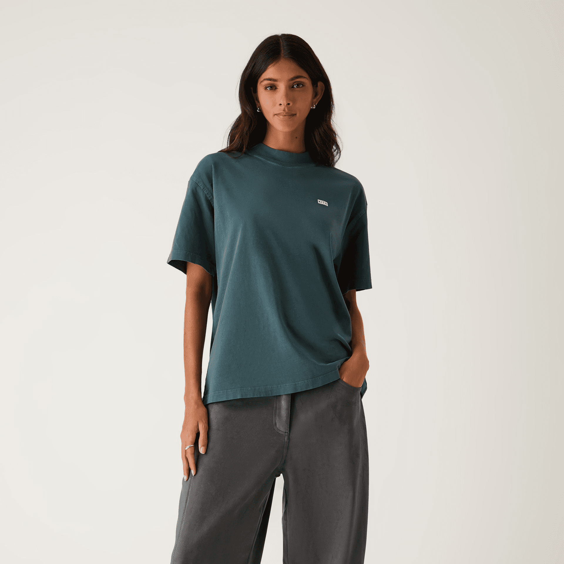 Kith Women Mock Neck Vintage Sueded Tee - Anchor — Image 6