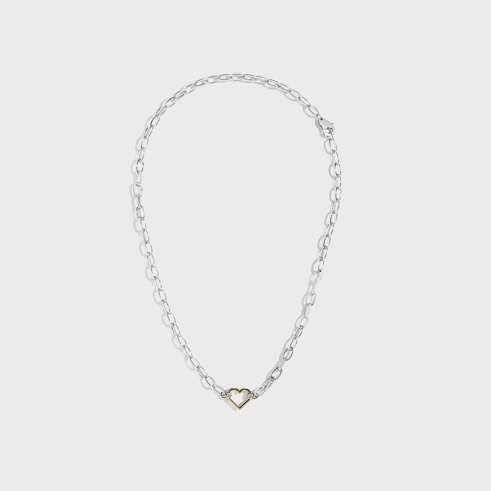 Greg Yuna Umlaut Heart Handles Necklace - Silver / Gold