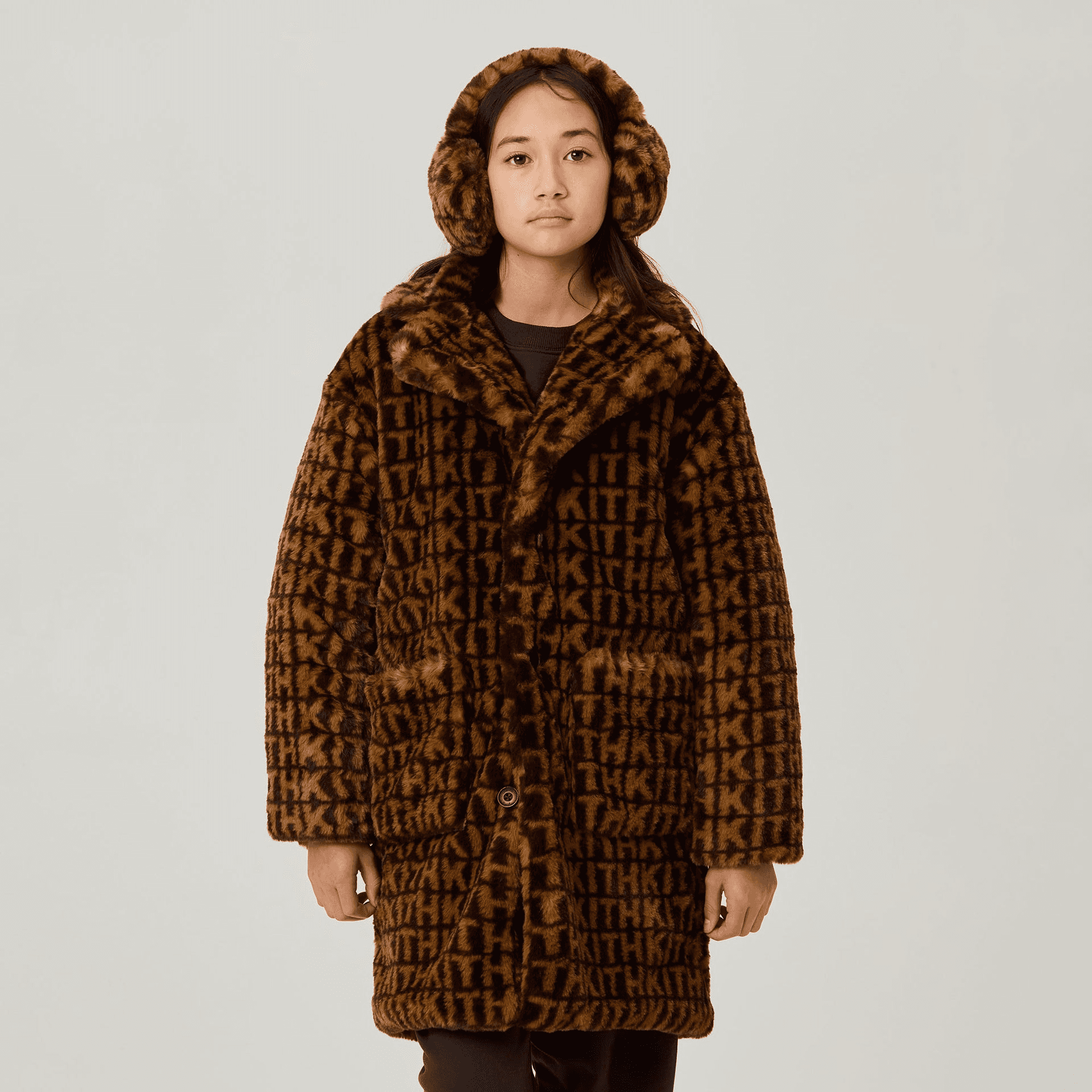 Kith Kids Faux Fur Monogram Royce Coat - Legacy — Image 5