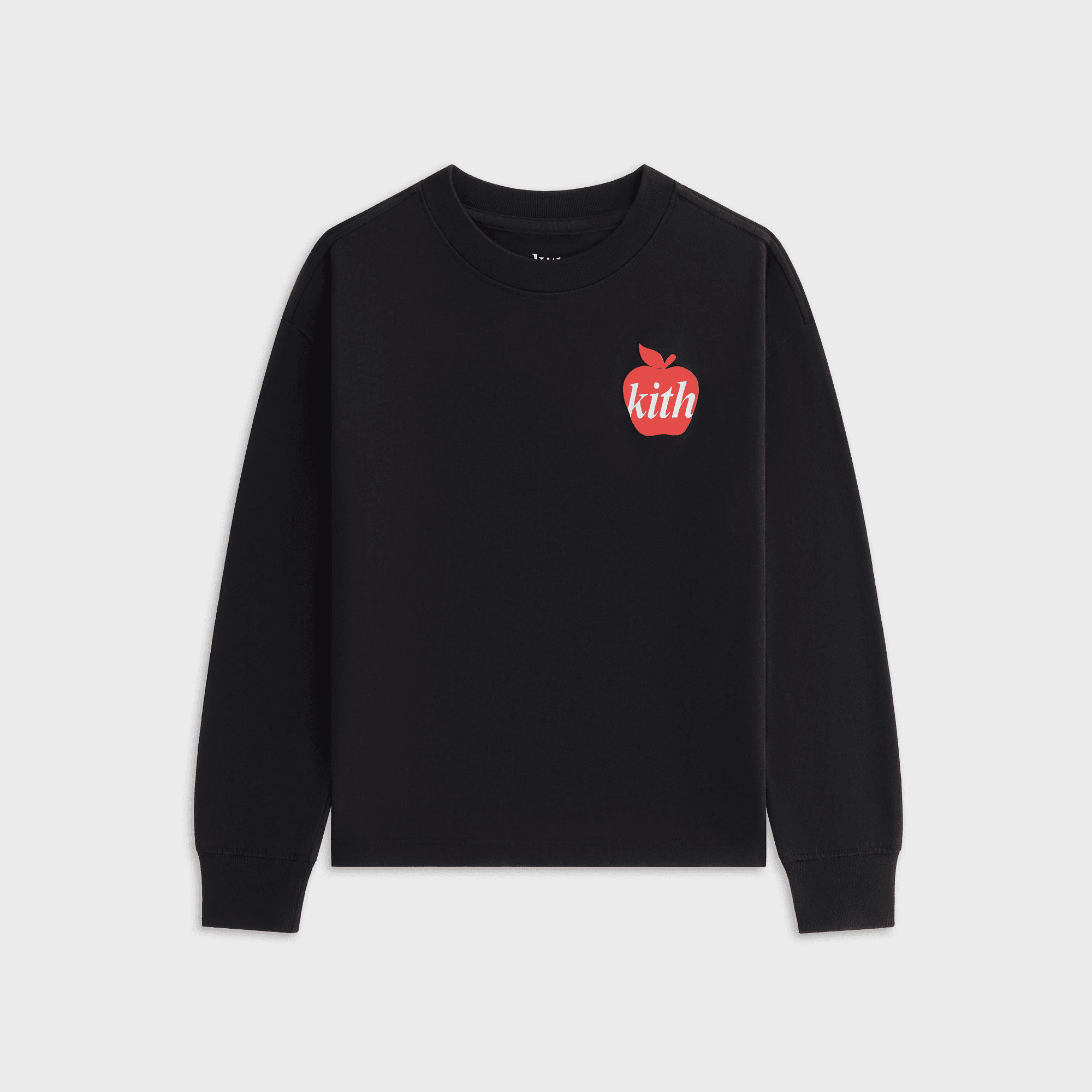 Kith Kids Apple Logo Graphic Long Sleeve Tee - Black