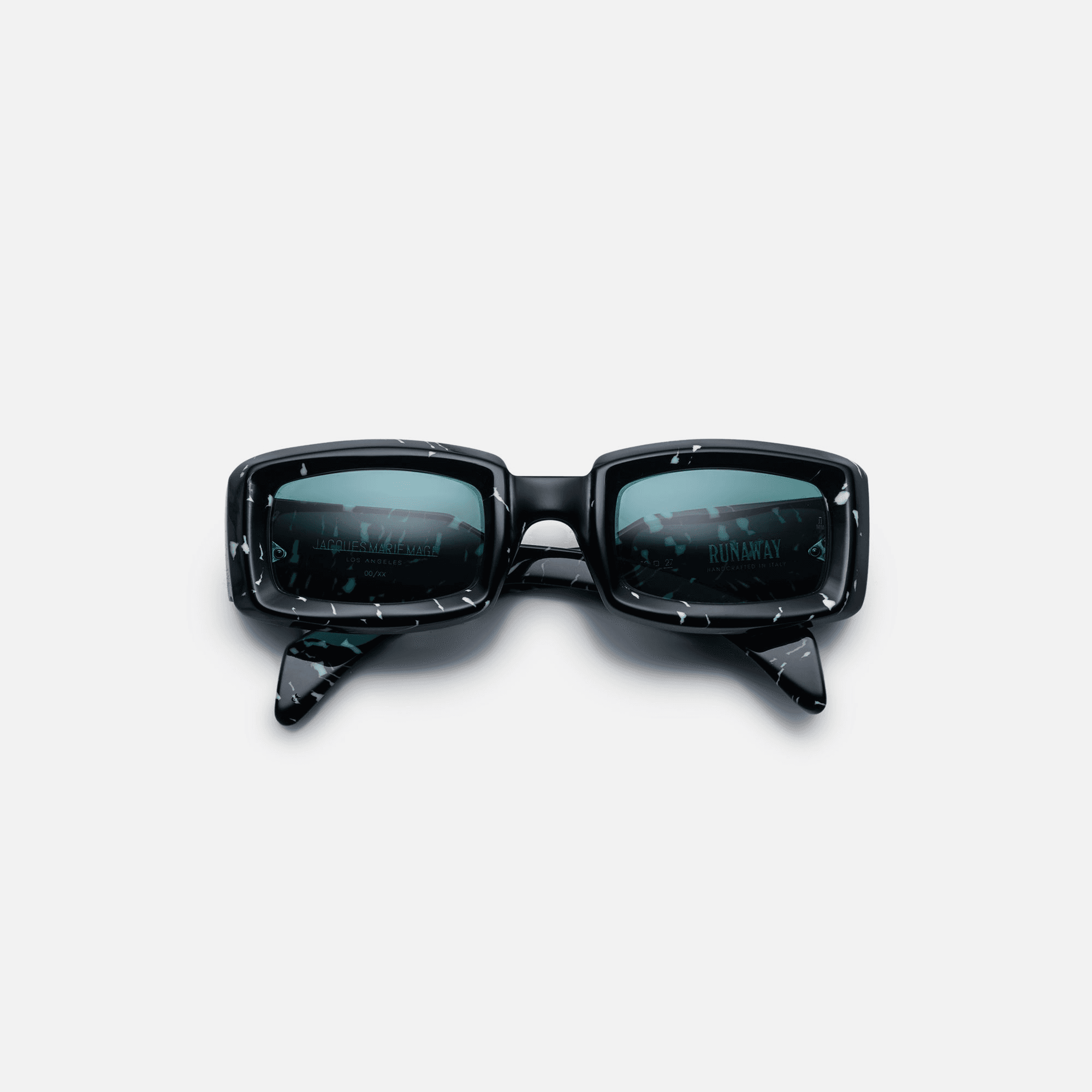 Jacques Marie Mage Runaway Marble Frame Seagreen Lens Silver Hardware - Black - Image 1