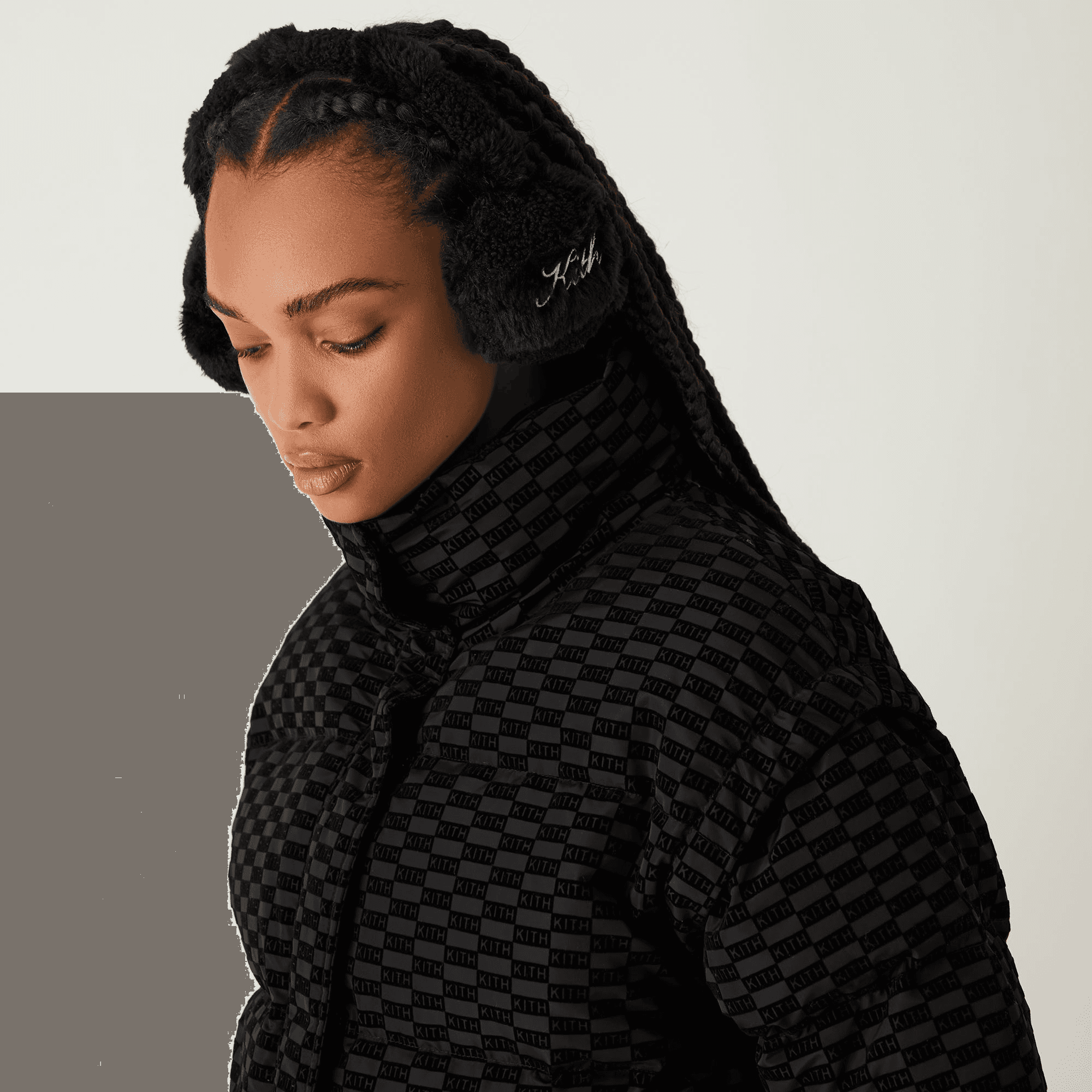 Kith Women Monogram Sherpa Ear Muff - Black — Image 3