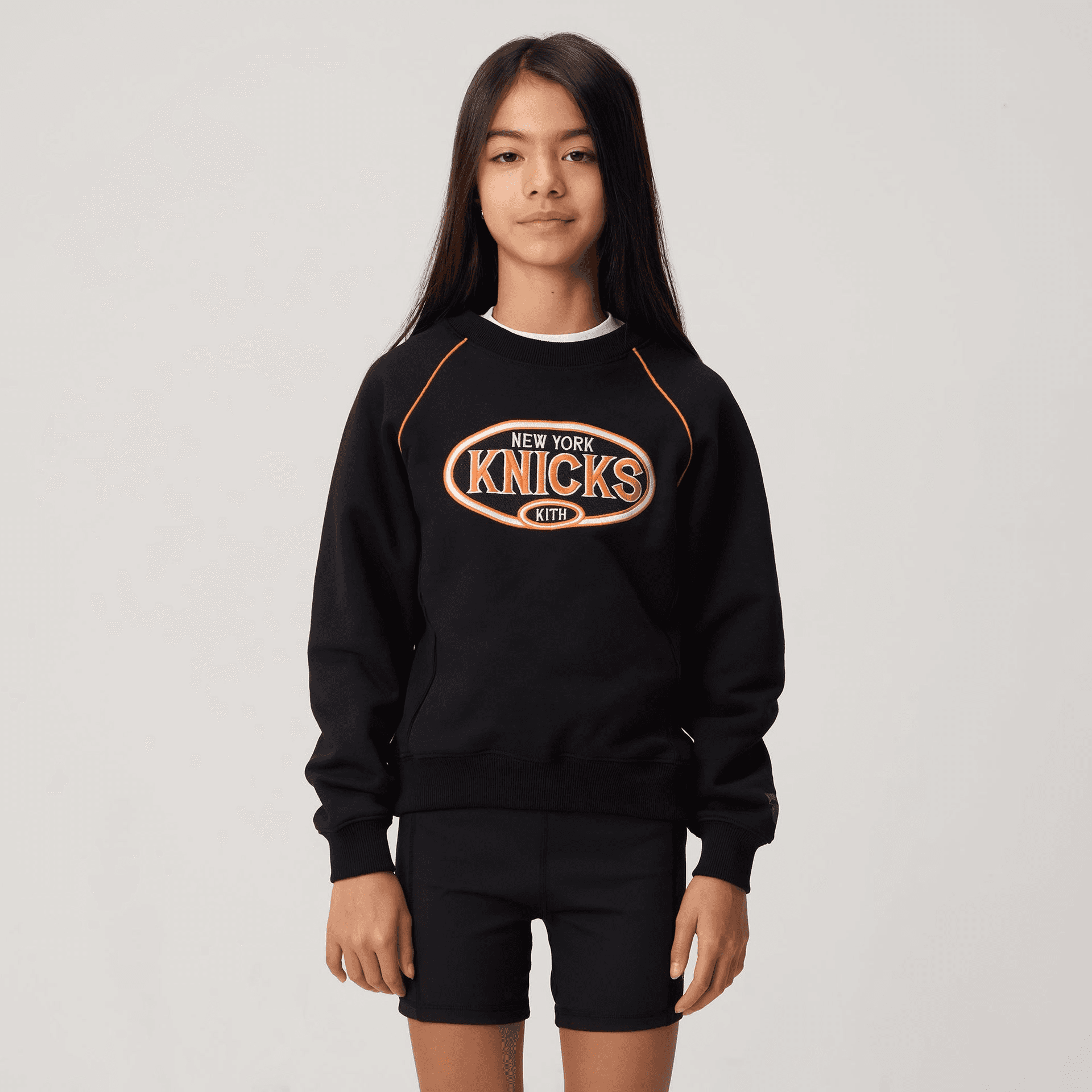 Kith Kids for the New York Knicks Raglan Nelson Crewneck - Black — Image 6