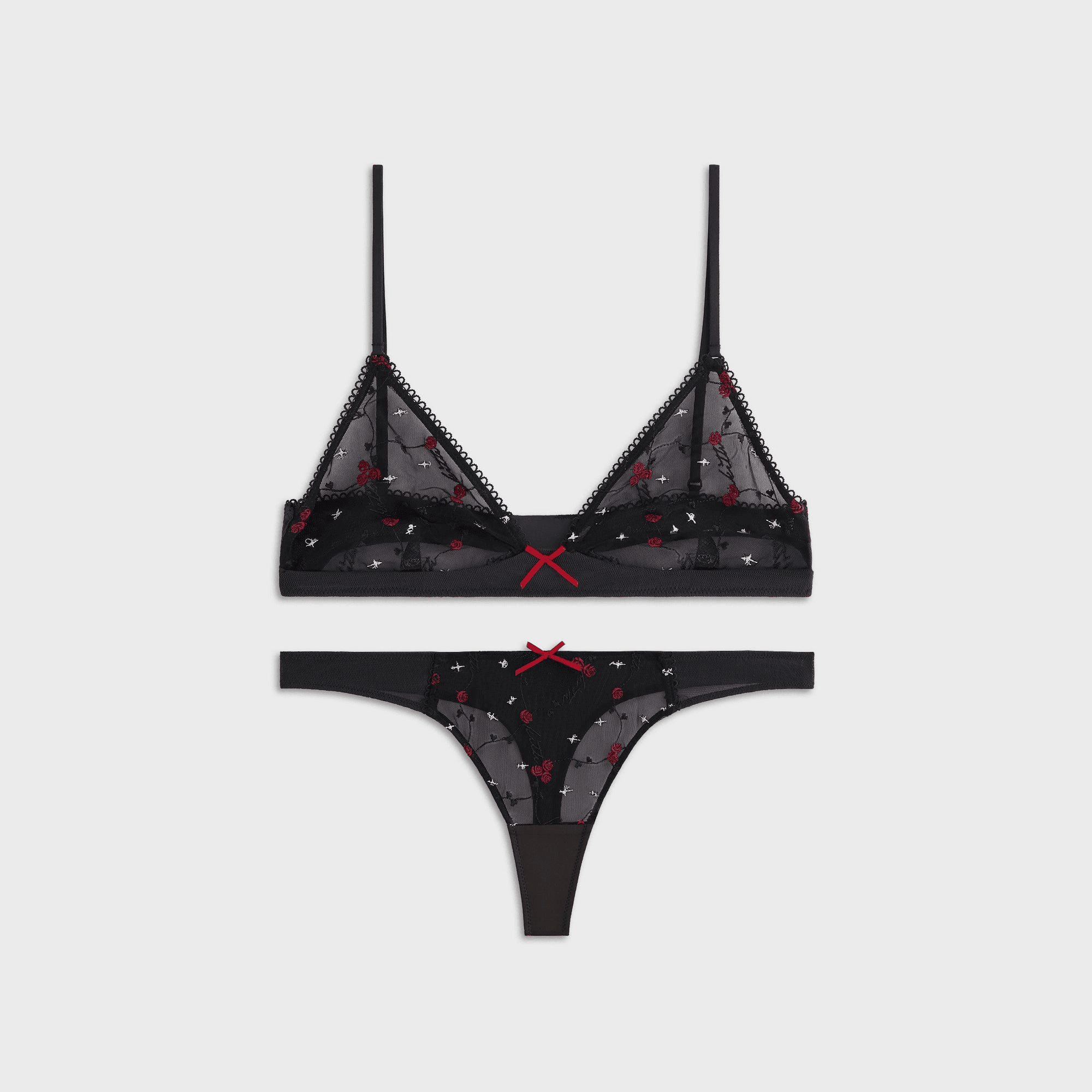 Kith Women Embroidered Bralette Set - Black