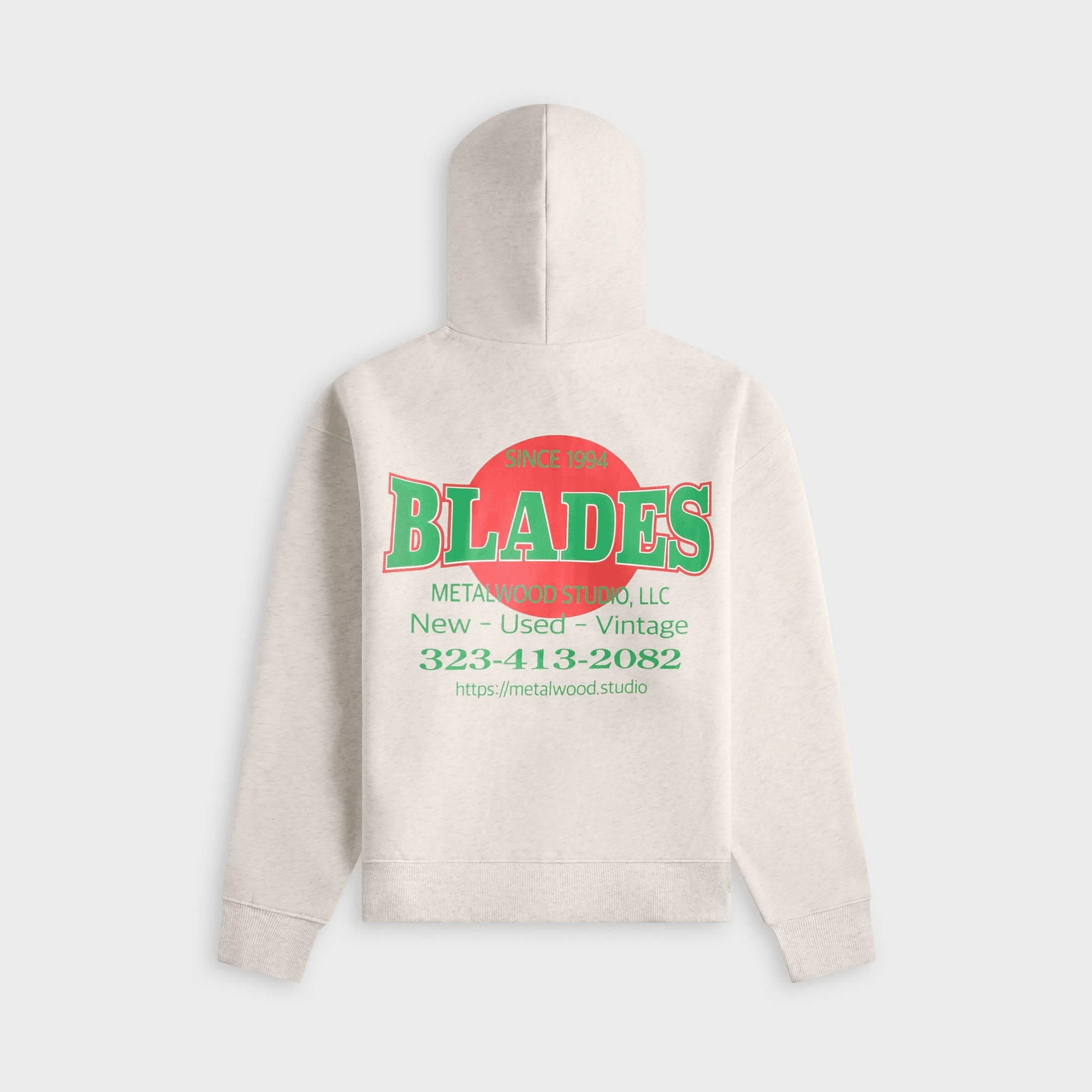 Metalwood Blades Gym Zip Hooded Sweatshirt - Heather Grey — Image 3