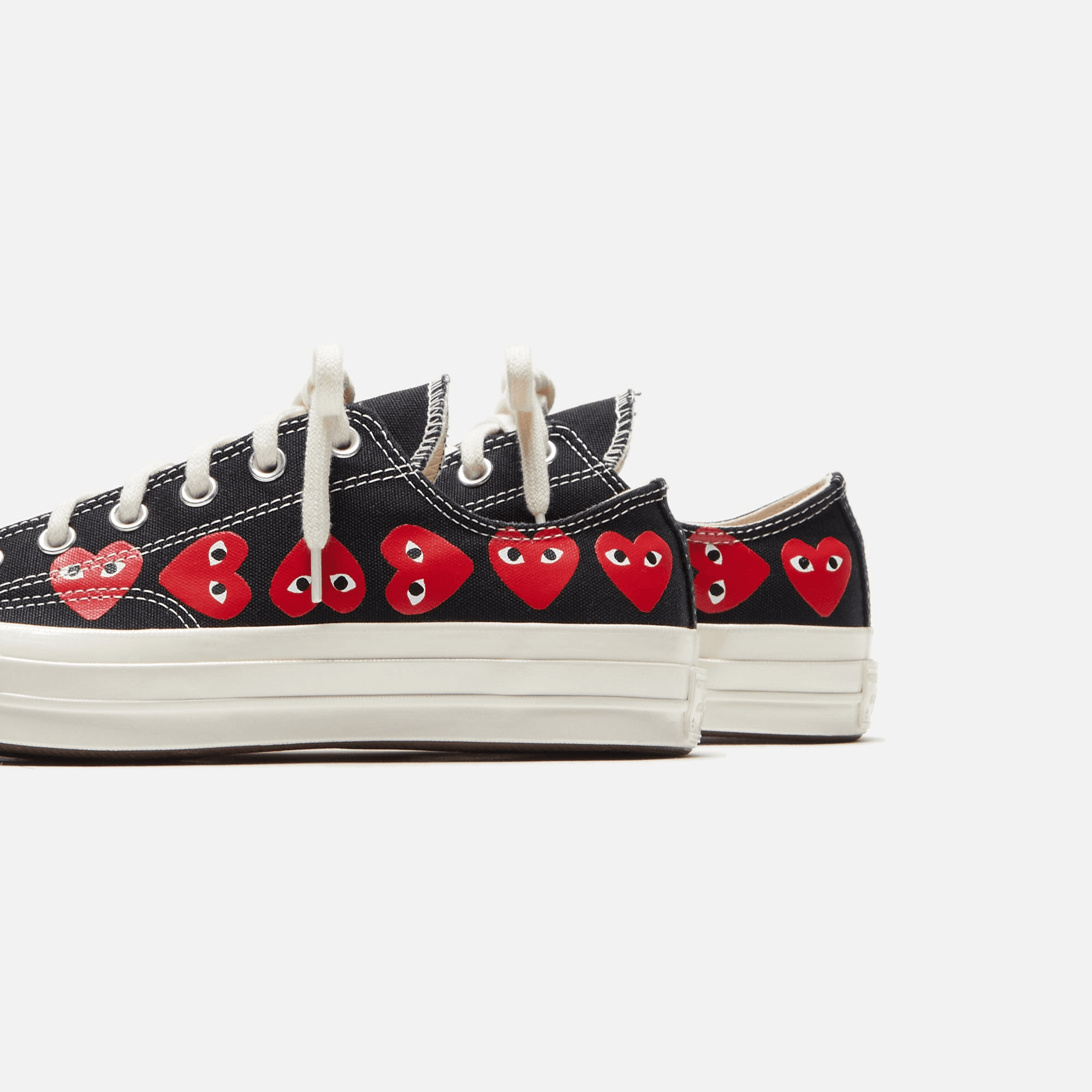 Comme Des Garçons Play x Converse Multi Heart Low Top - Black / Red — Image 4