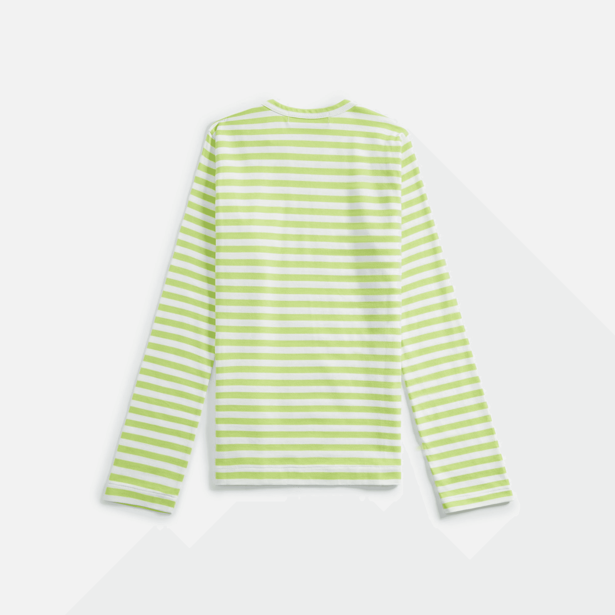 Comme des Garçons Women's Play Long Sleeve Tee - Light Green Stripe — Image 2
