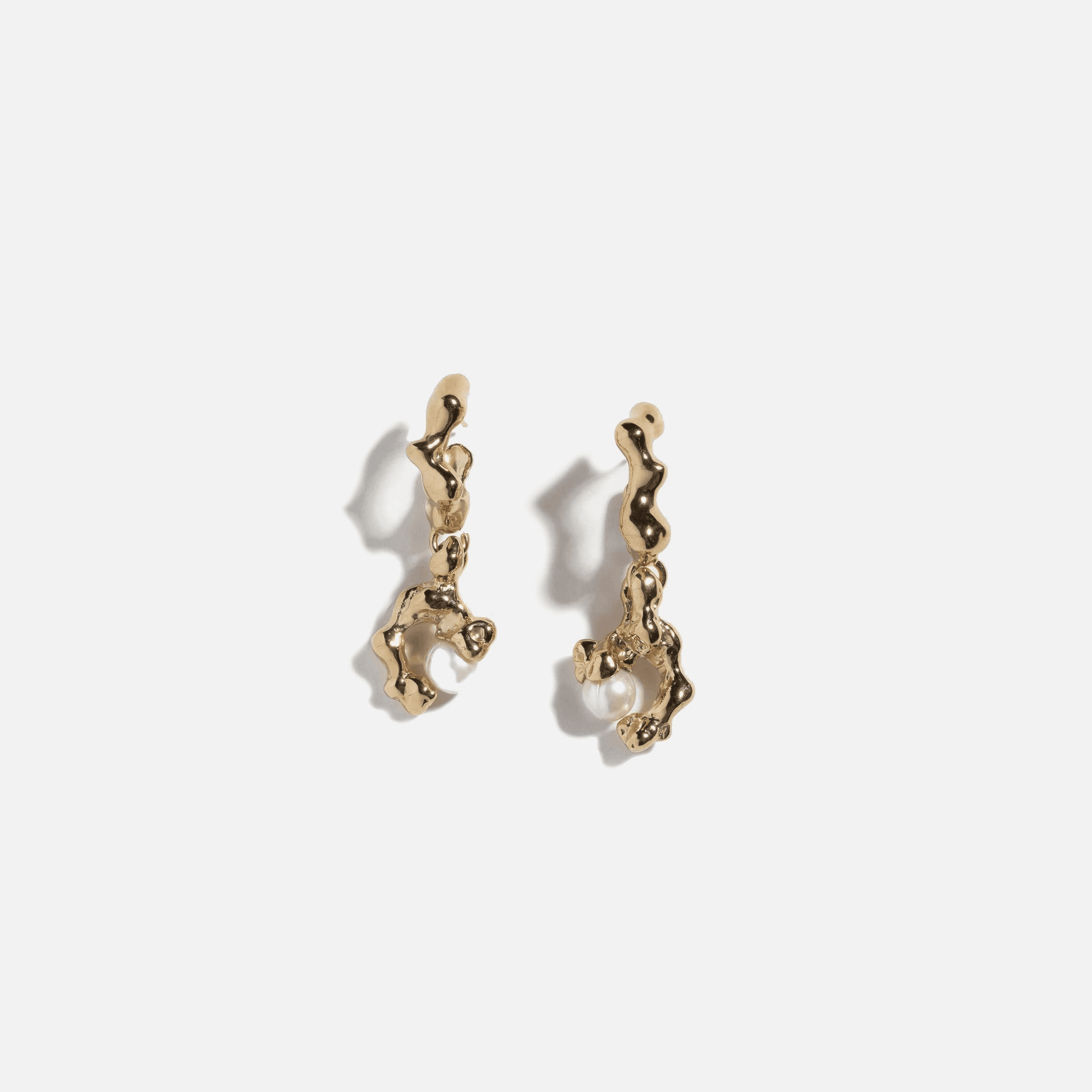 Faris Fellini Drops Earring - 14K Gold Plated Bronze - Image 1