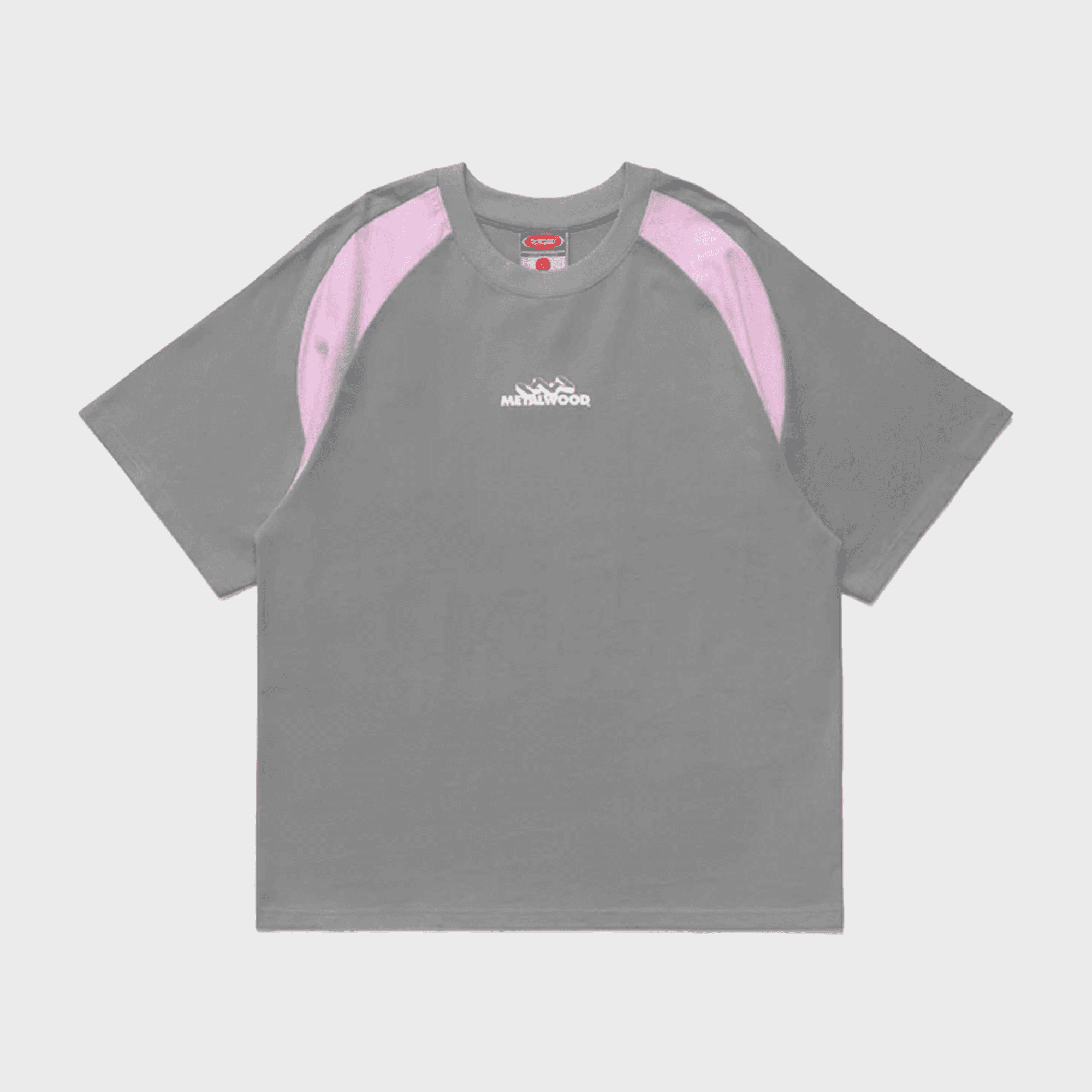Metalwood Mountaineer Raglan Tee - Grey / Pink