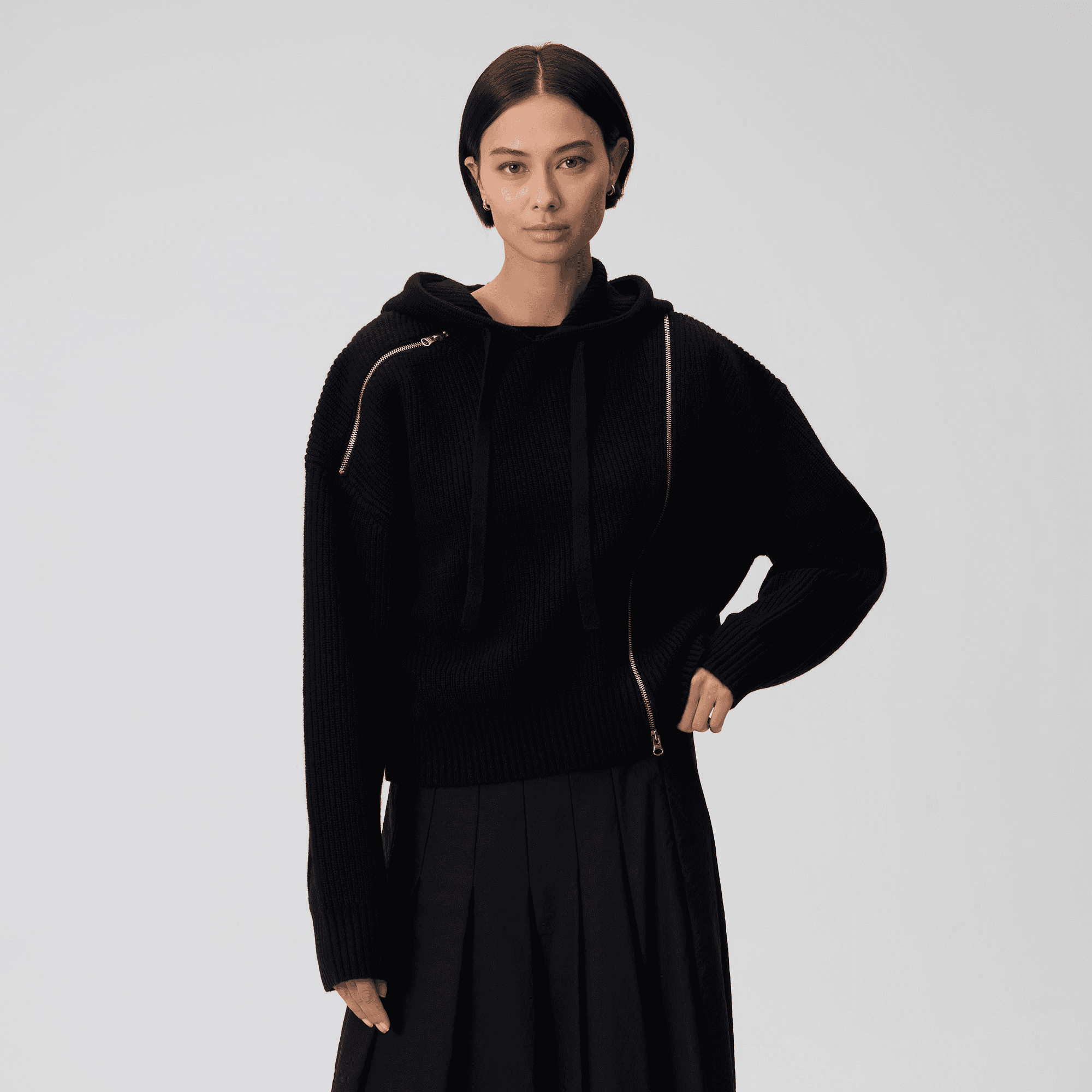 Kith Women Juni Zipper Sweater Hoodie - Black — Image 6