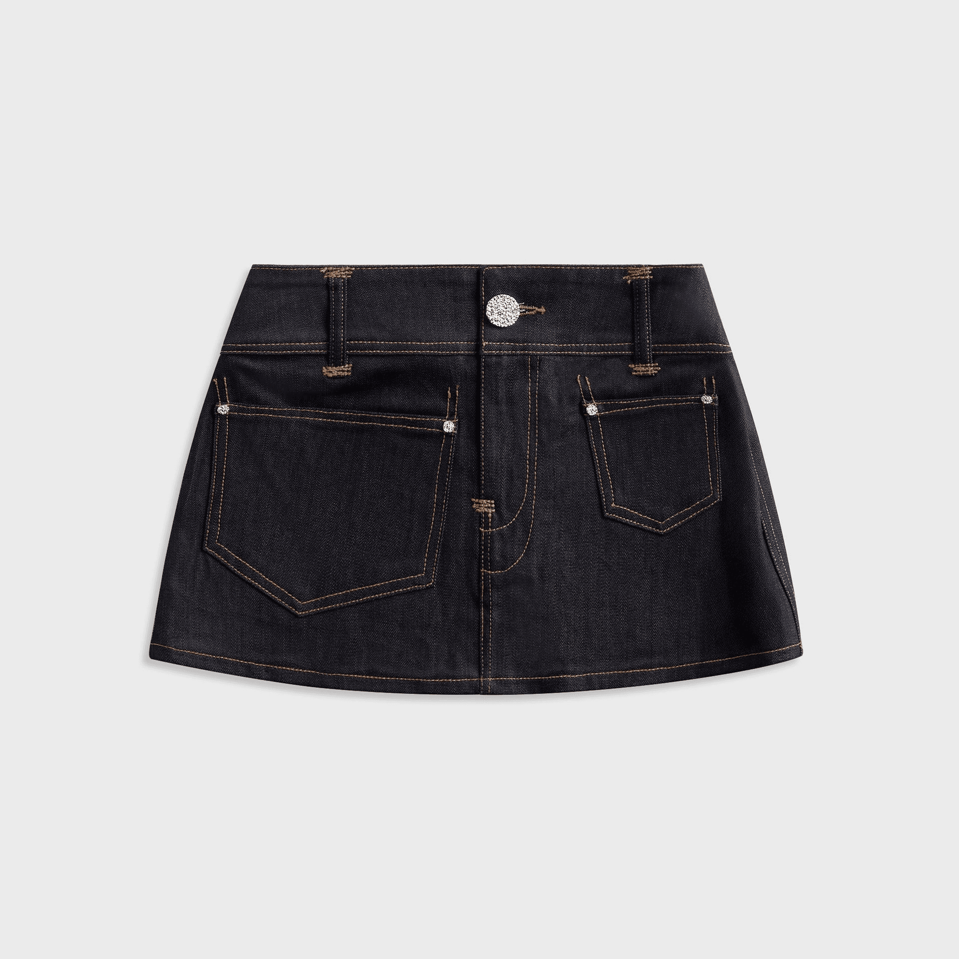 Veneda Carter Low Rise Micro Mini Skirt - Denim — Image 3