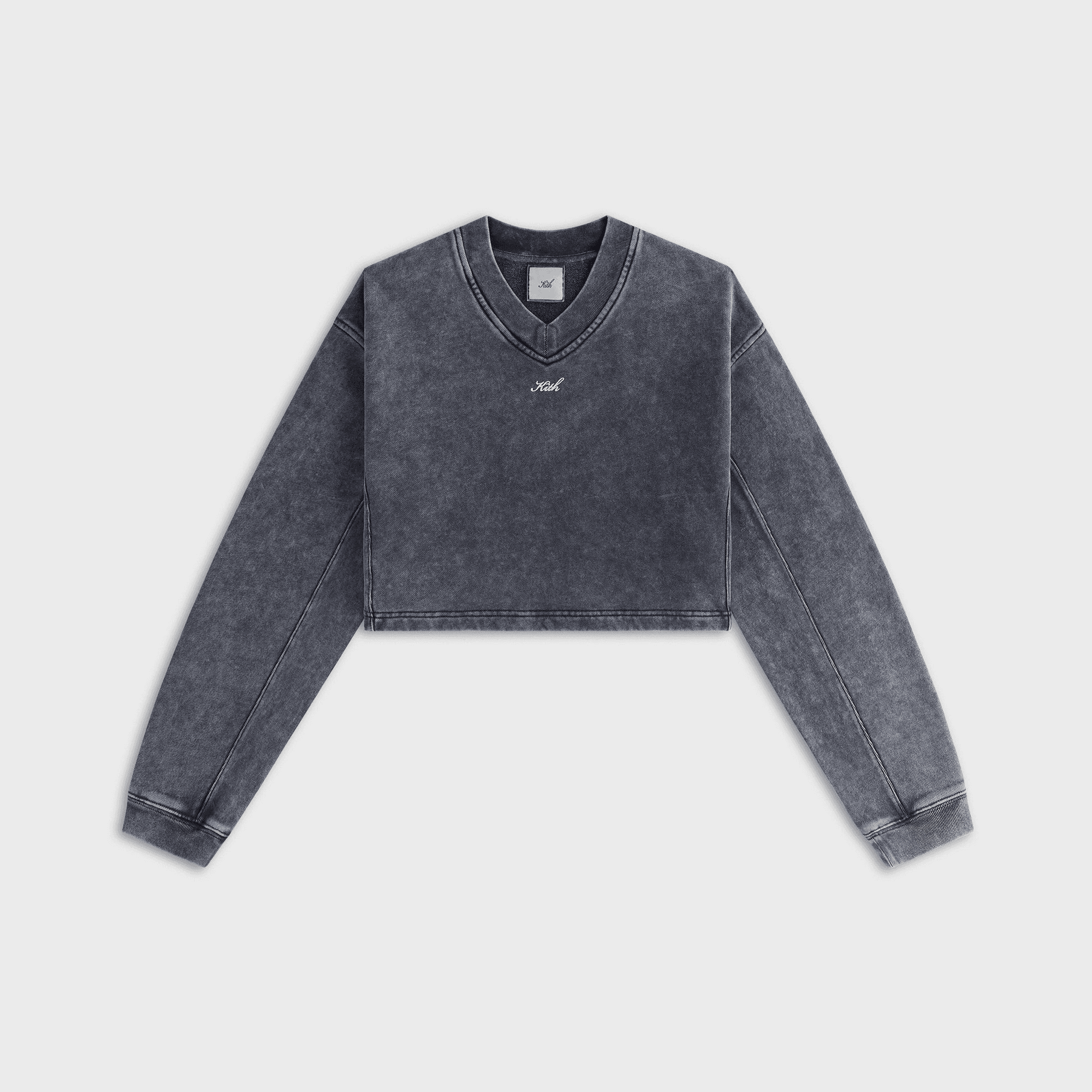 Kith Women Verity Cropped V-Neck Long Sleeve - Overcast