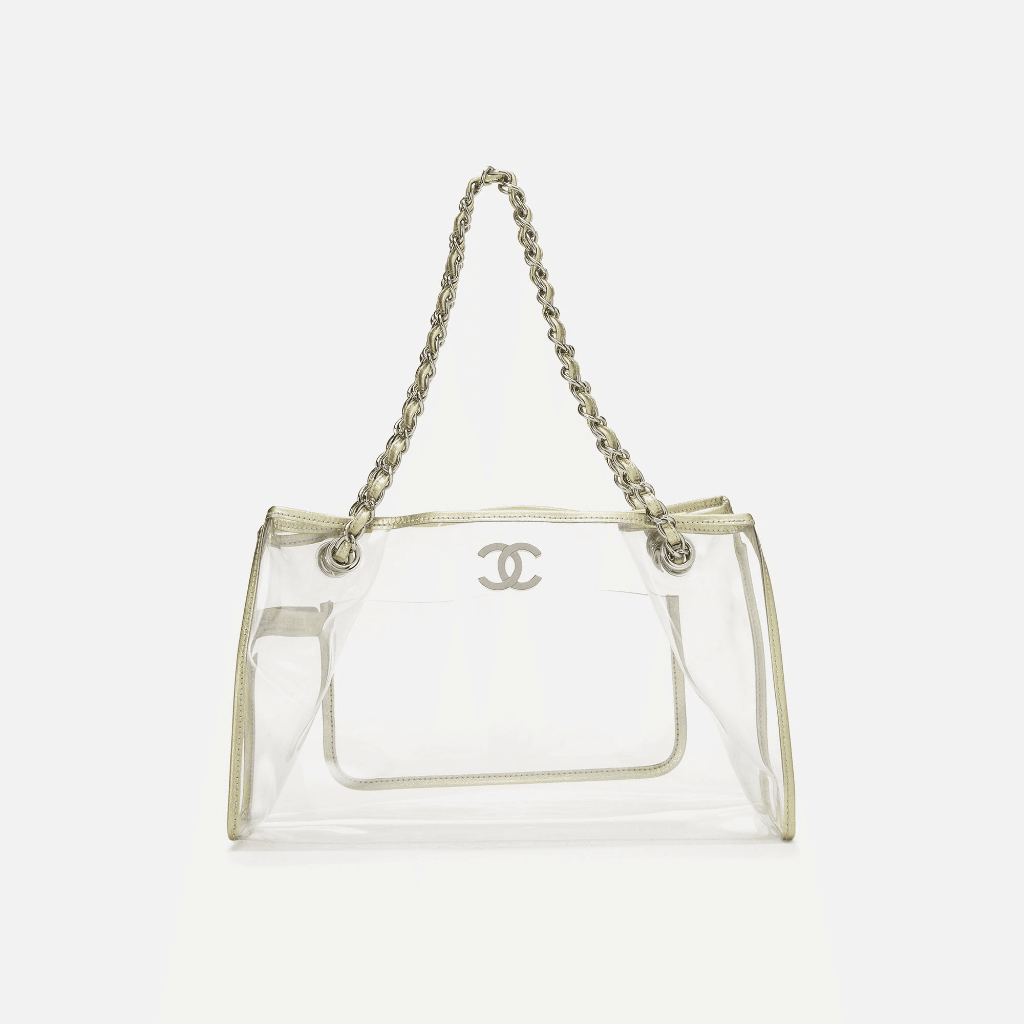 WGACA Chanel CC Tote - Gold Vinyl