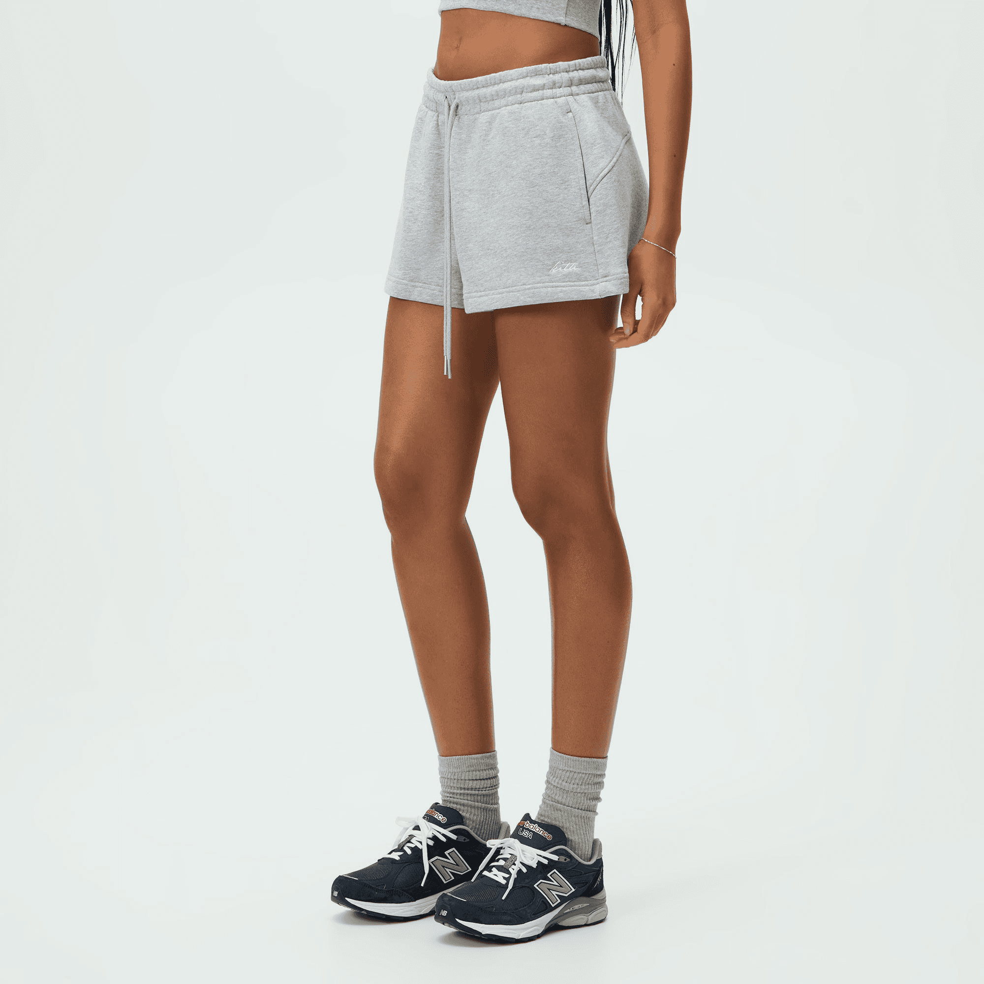Kith Women Lorah Micro Sweatshort - Cool Heather Grey — Image 5