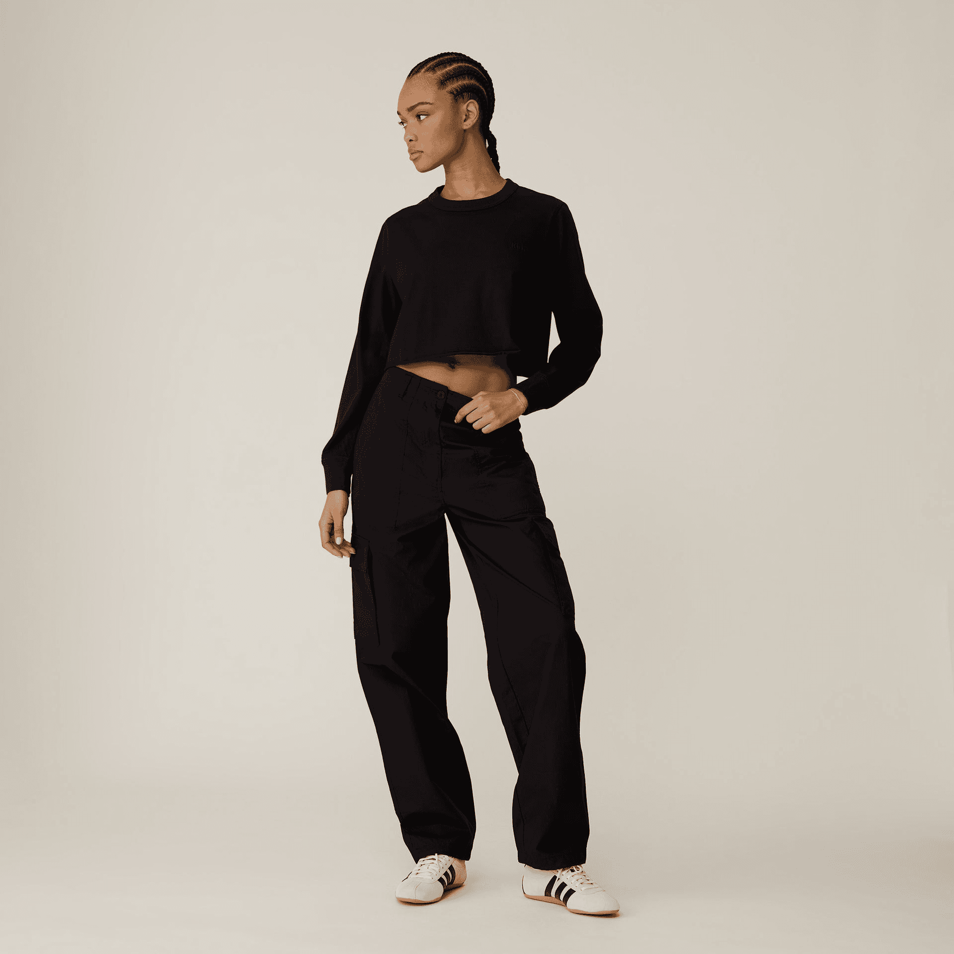 Kith Women Lucy Cropped Long Sleeve II Tee - Mass — Image 5