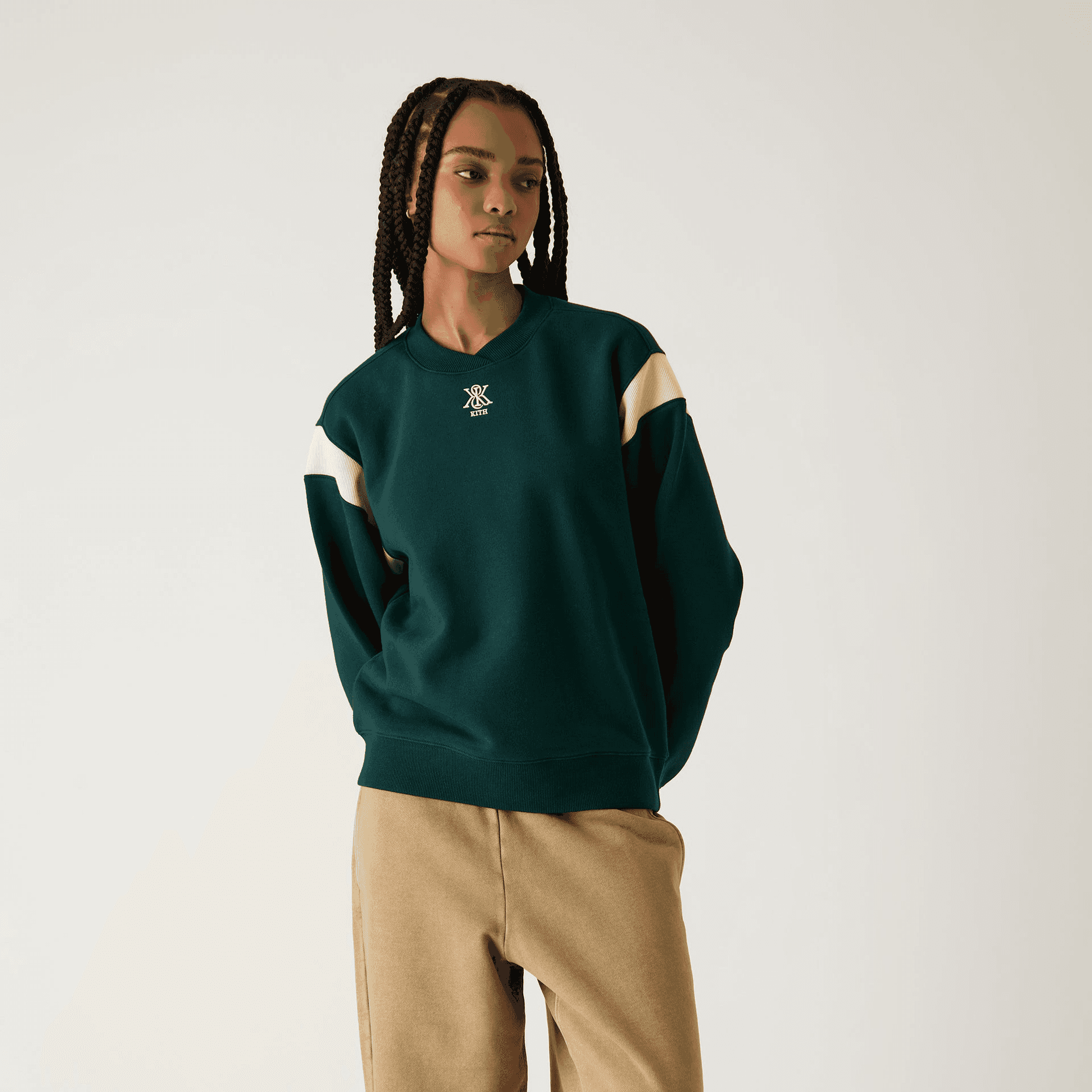 Kith Women Asher II Crest Crewneck - Chronicle — Image 4