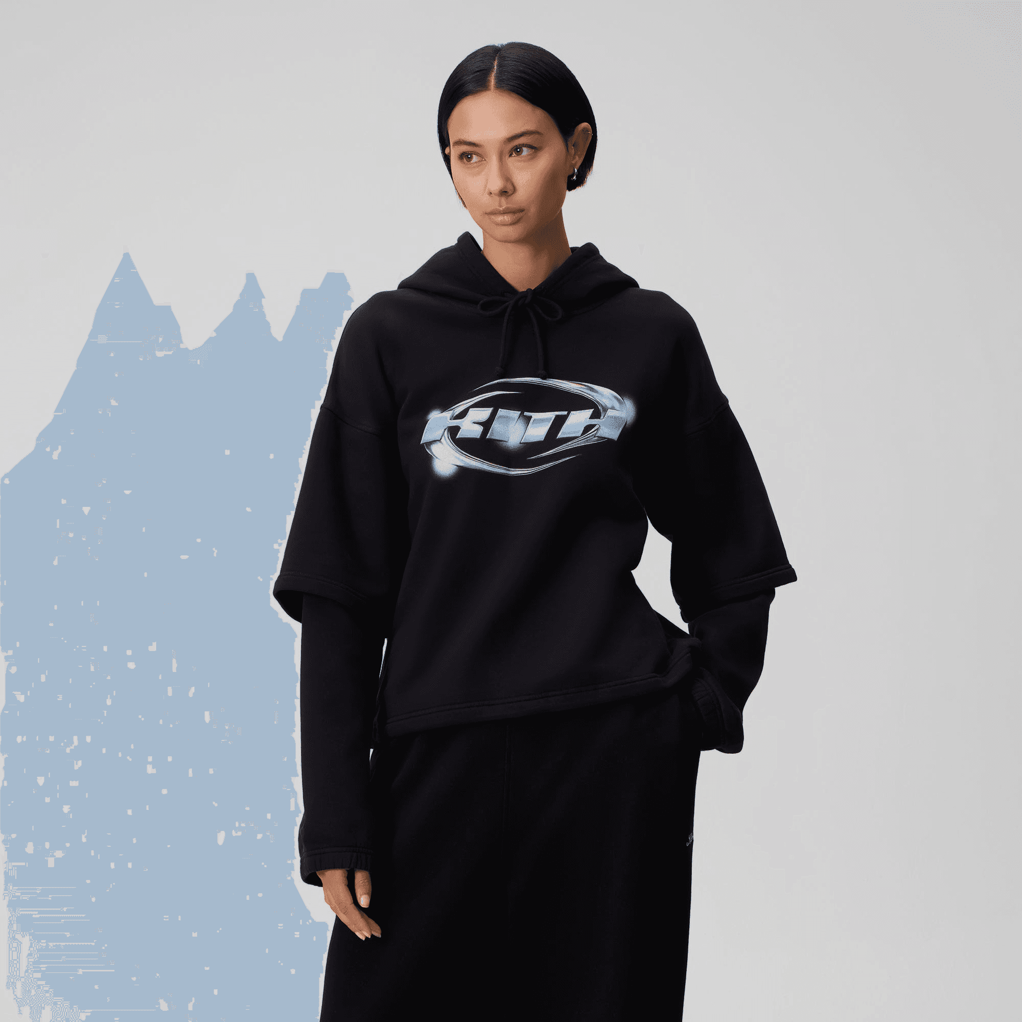 Kith Women Kora Layered Hoodie - Black — Image 5