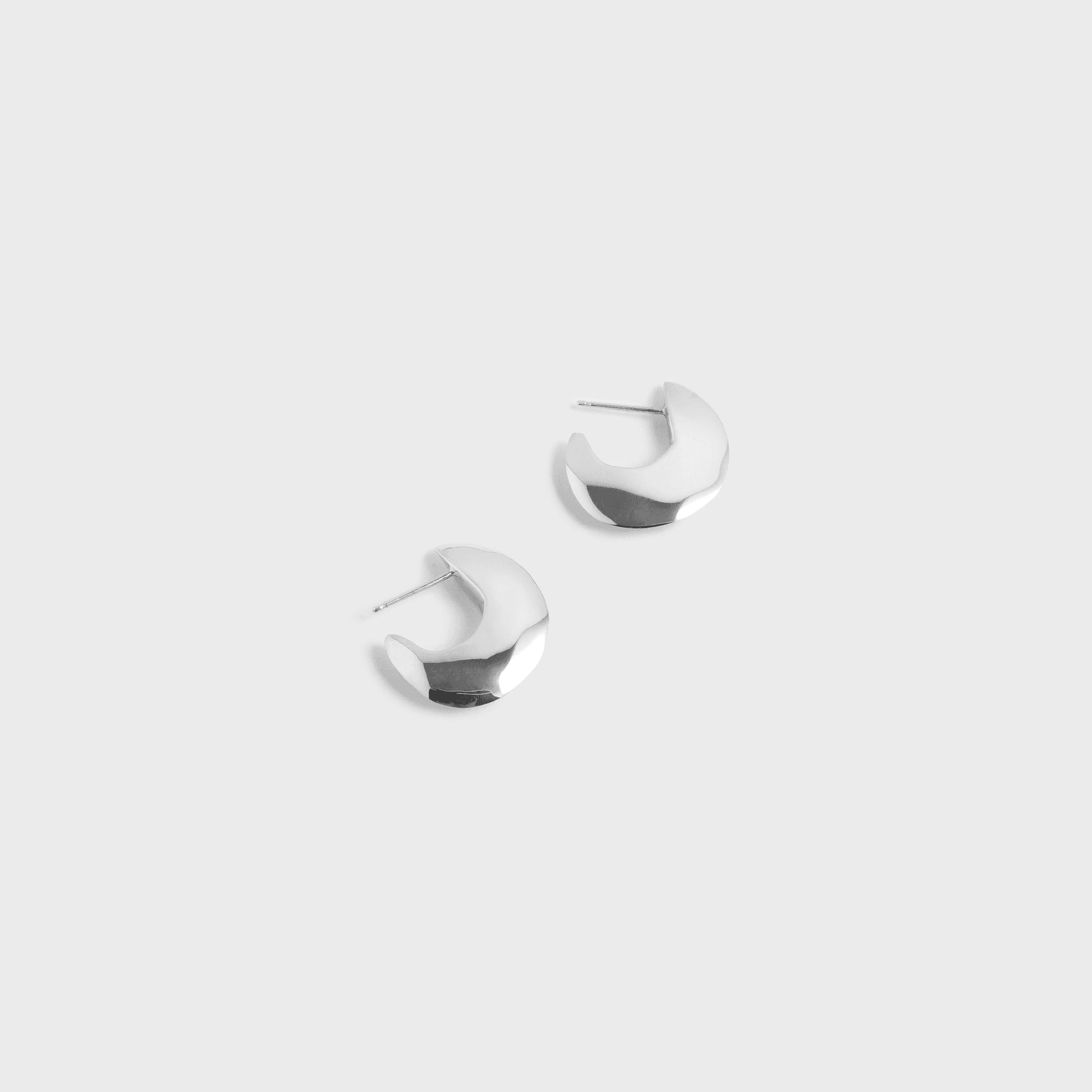Faris Saucer Hoops - Silver - Image 1
