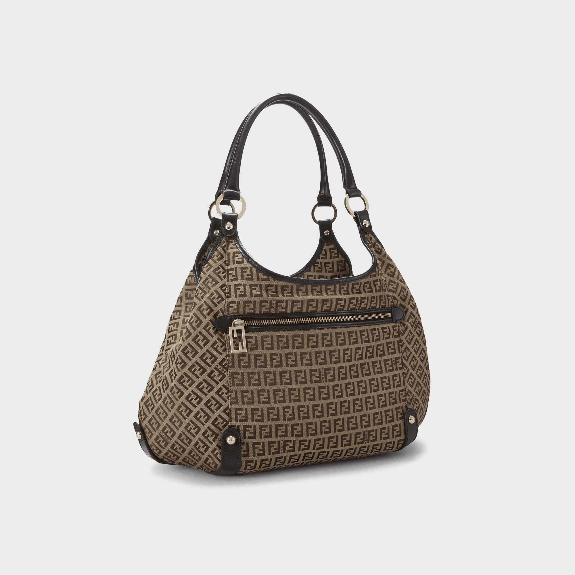 WGACA Fendi Zucca Nylon Canvas Shoulder Bag - Brown — Image 3