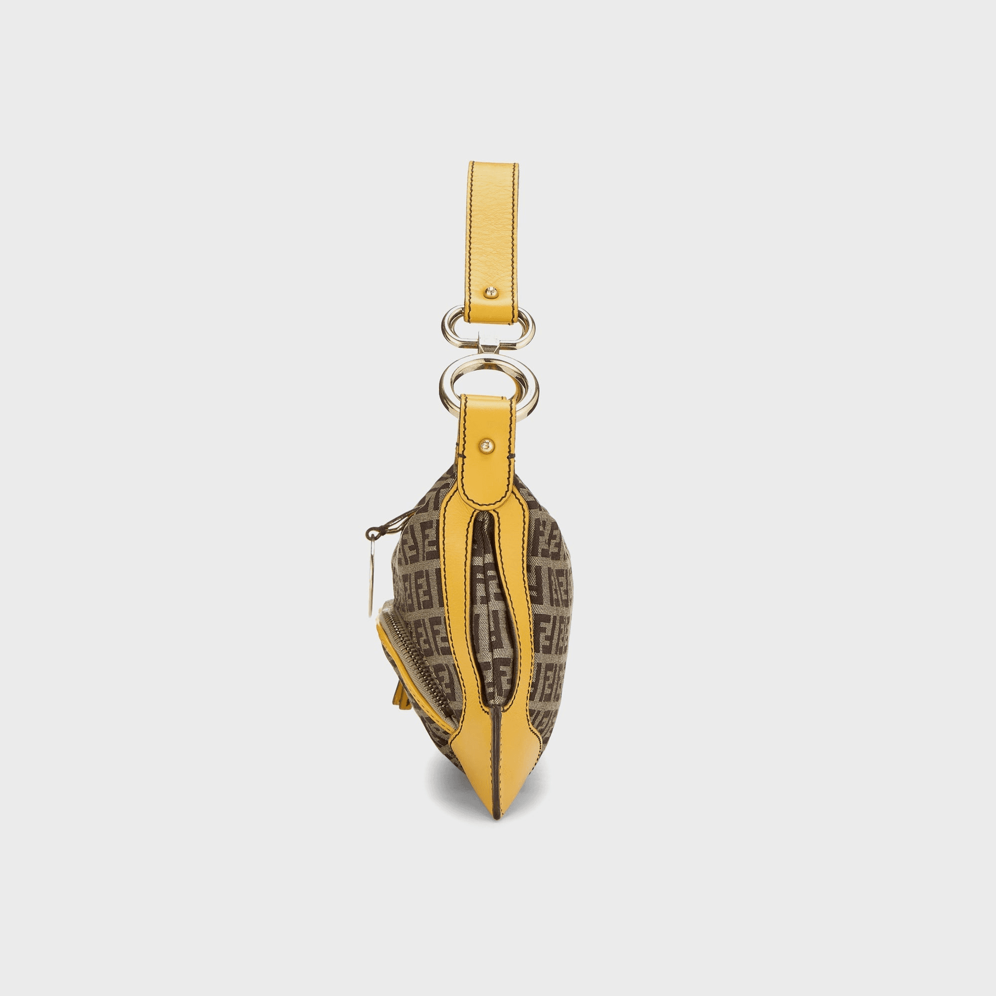 WGACA Fendi Zucchino Canvas Chef Pocket Shoulder Bag Small - Yellow / Brown — Image 4