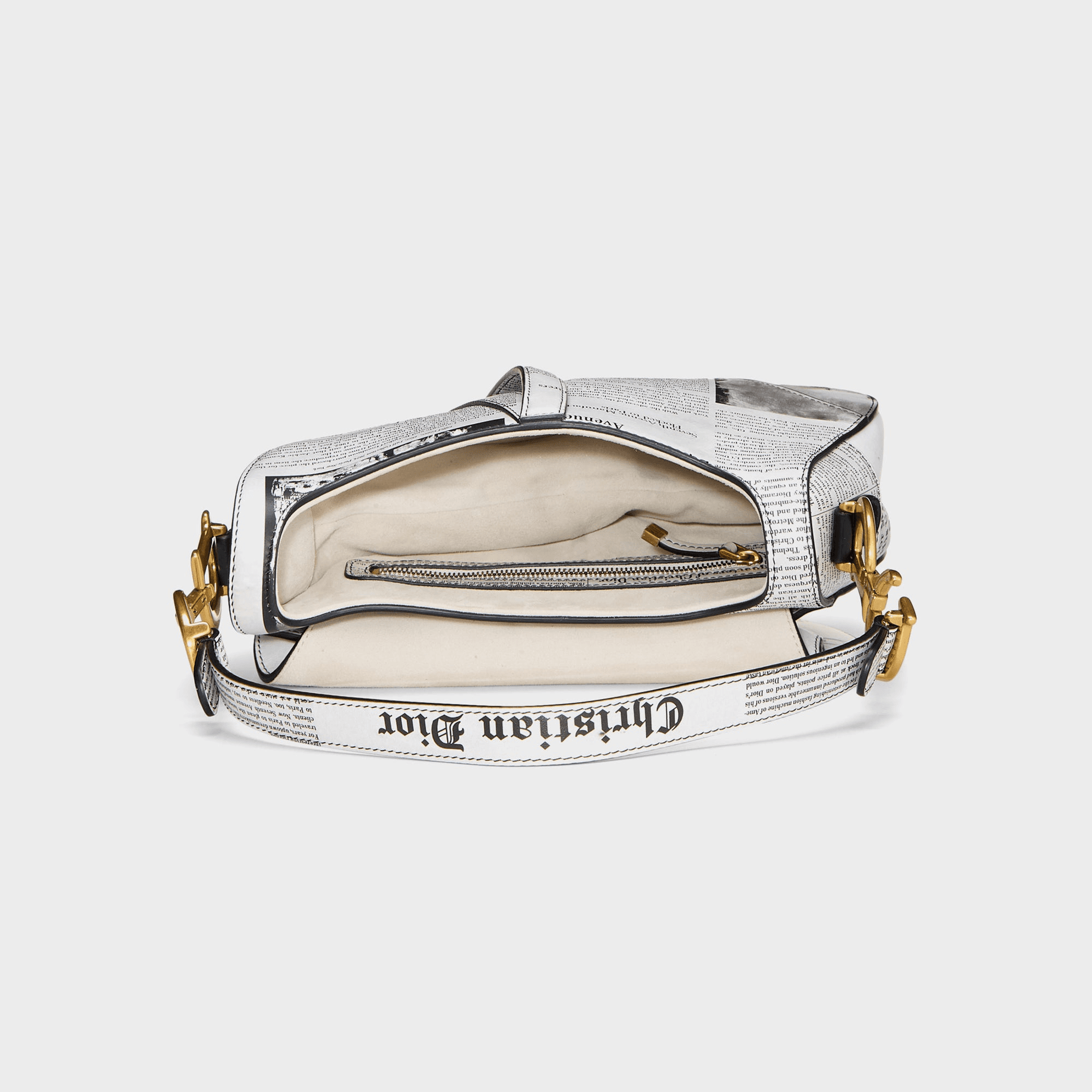 WGACA Dior Calfskin Newspaper Saddle N M - White — Image 3