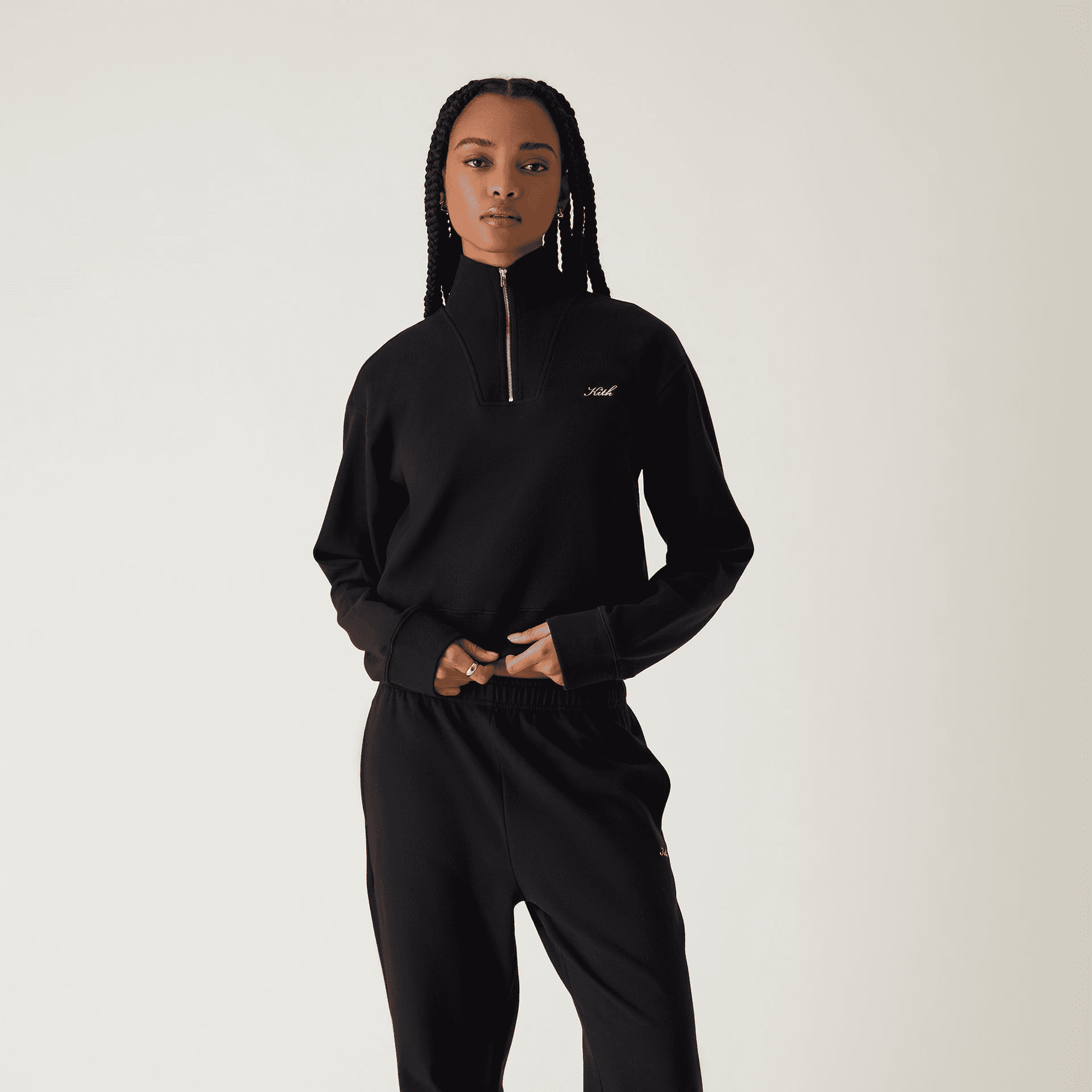 Kith Women Ryder Quarter Zip - Black — Image 4