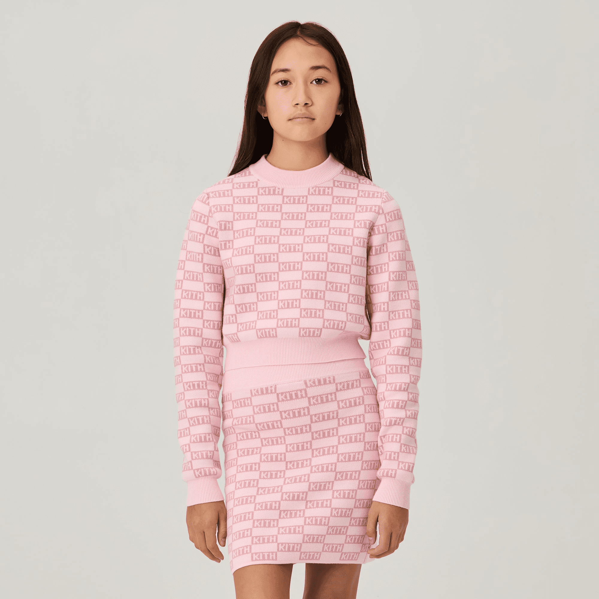 Kith Kids Monogram Mockneck Cropped Sweater - Affection — Image 5