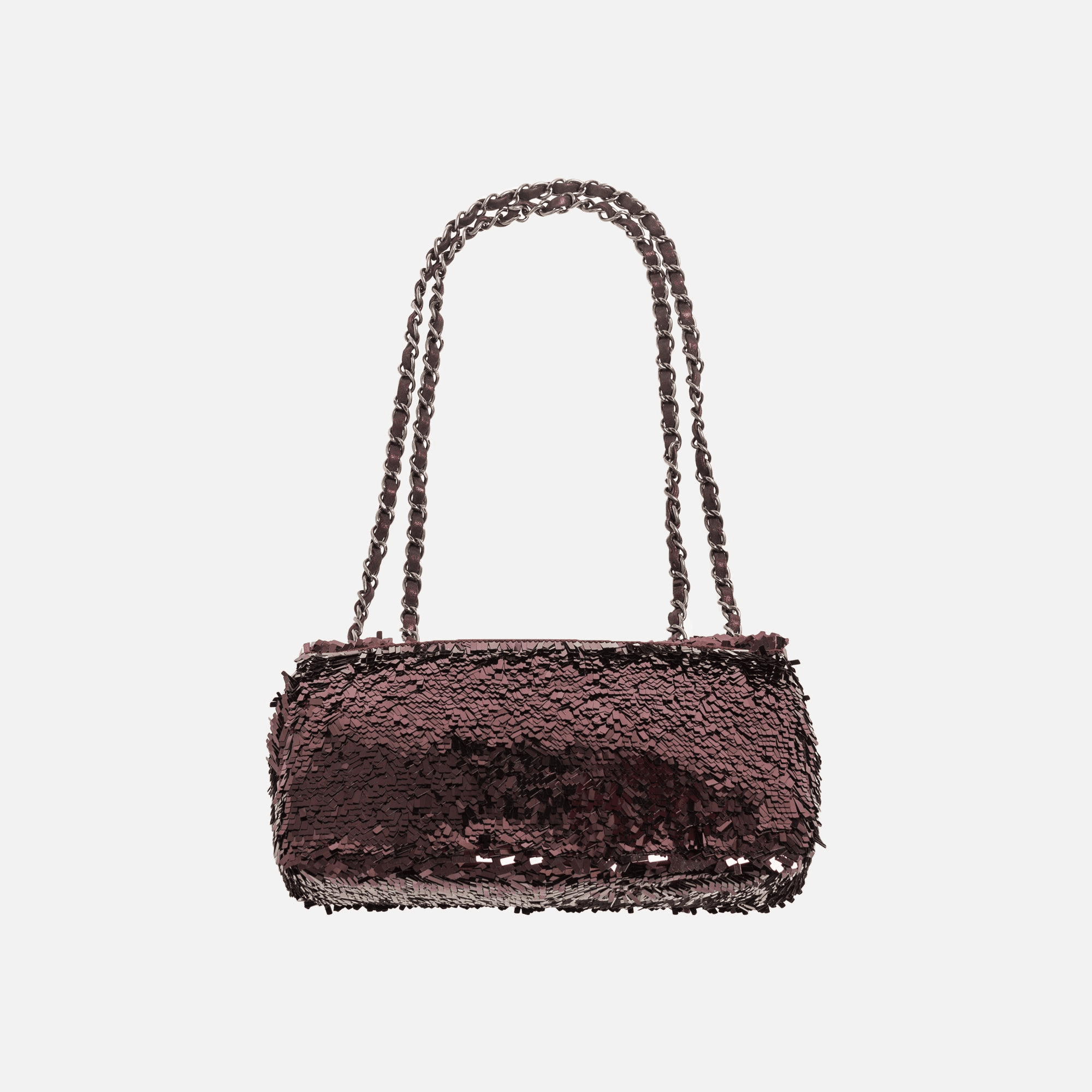 Chanel Sequin Shoulder Bag - Burgundy — Image 4